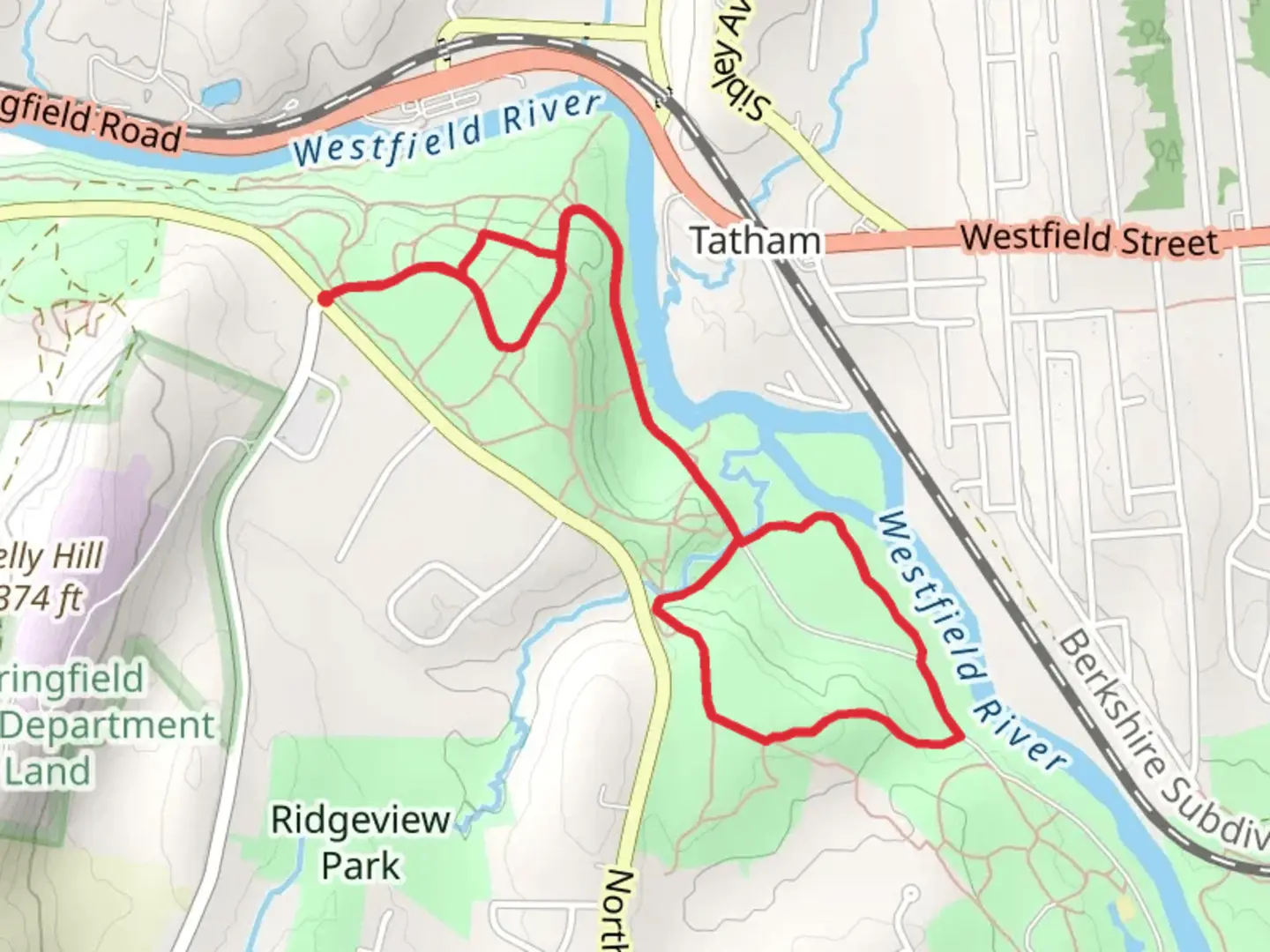 An image depicting the trail Robinson State Park West Loop and its surrounding area.