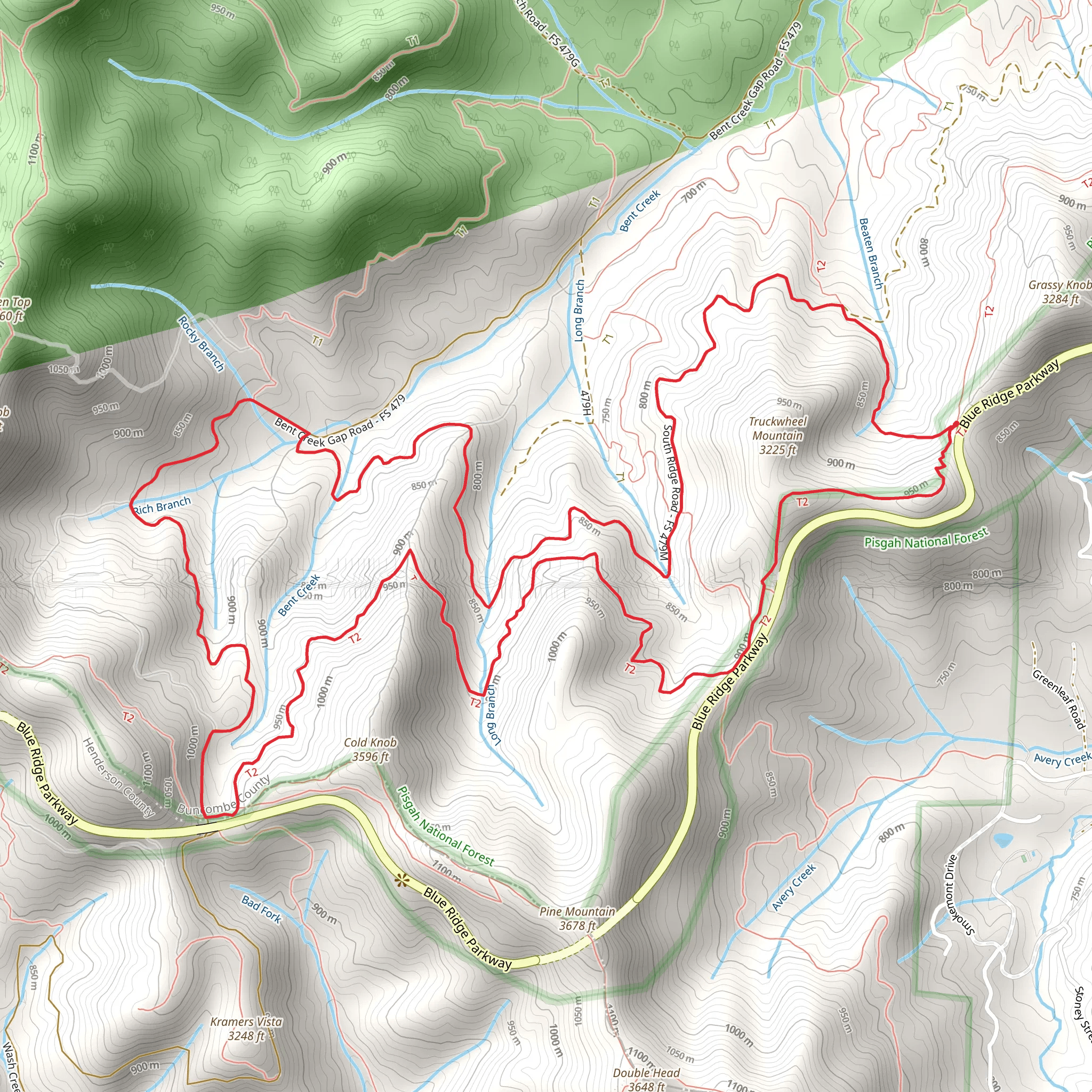 Shut-In and Sleepy Gap Loop Trail mobile static map