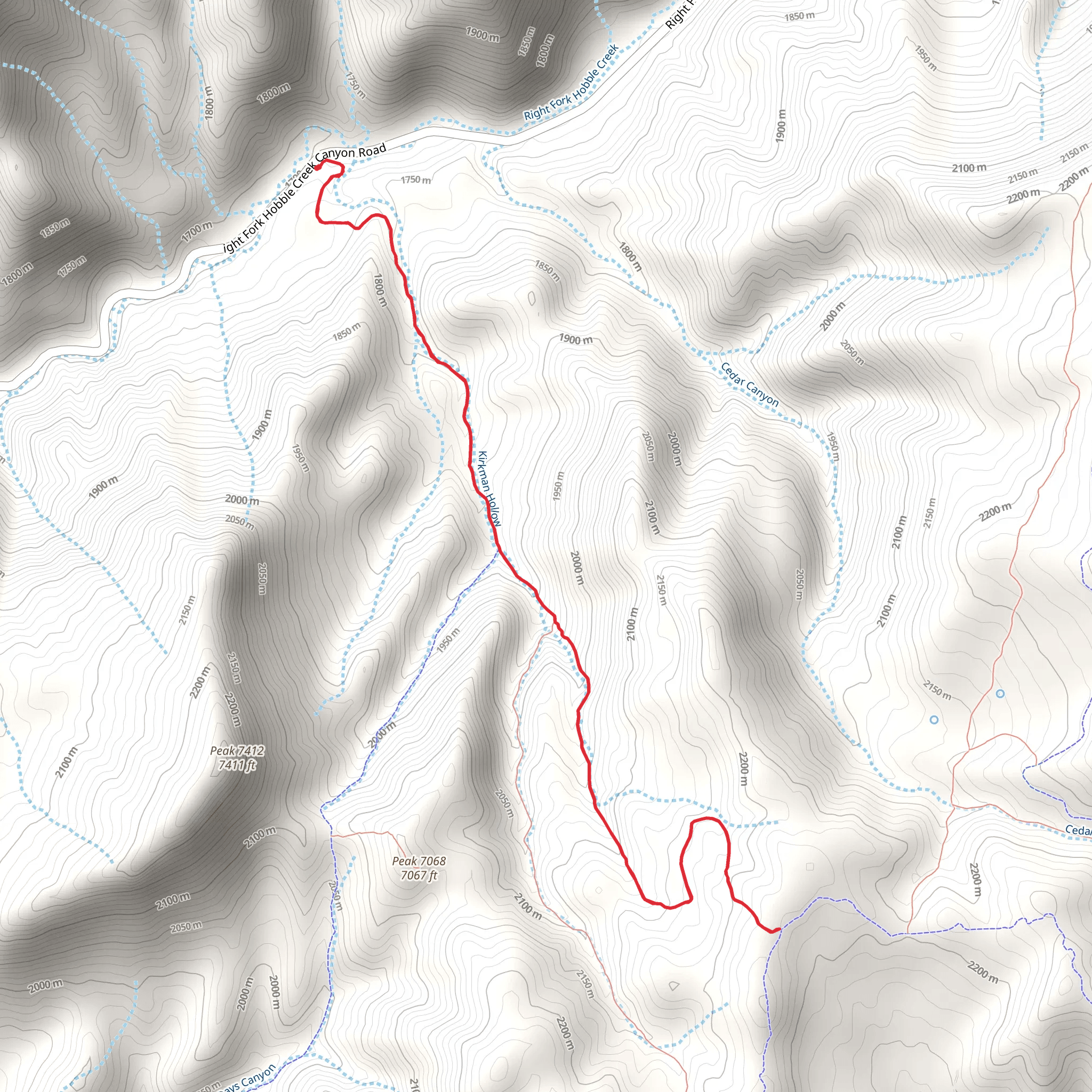Kirkman Hollow Trail mobile static map