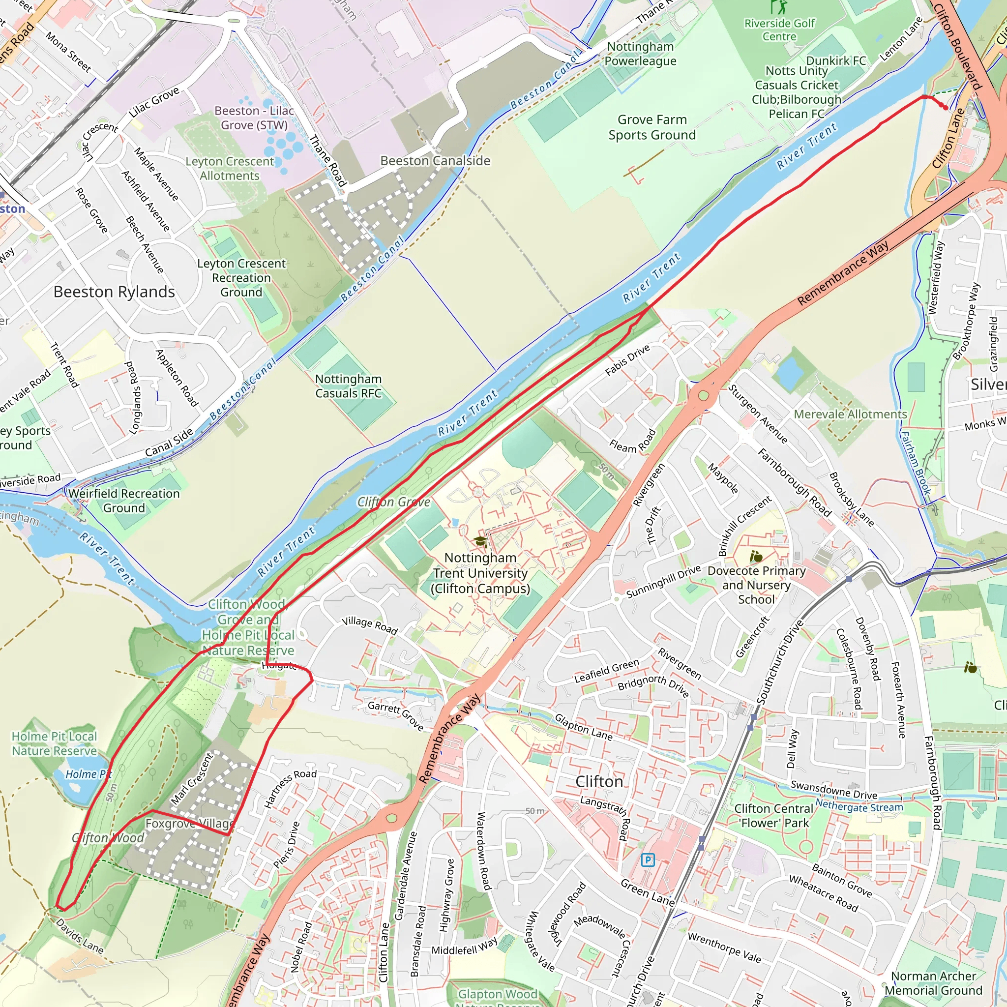 River Trent Short Loop mobile static map