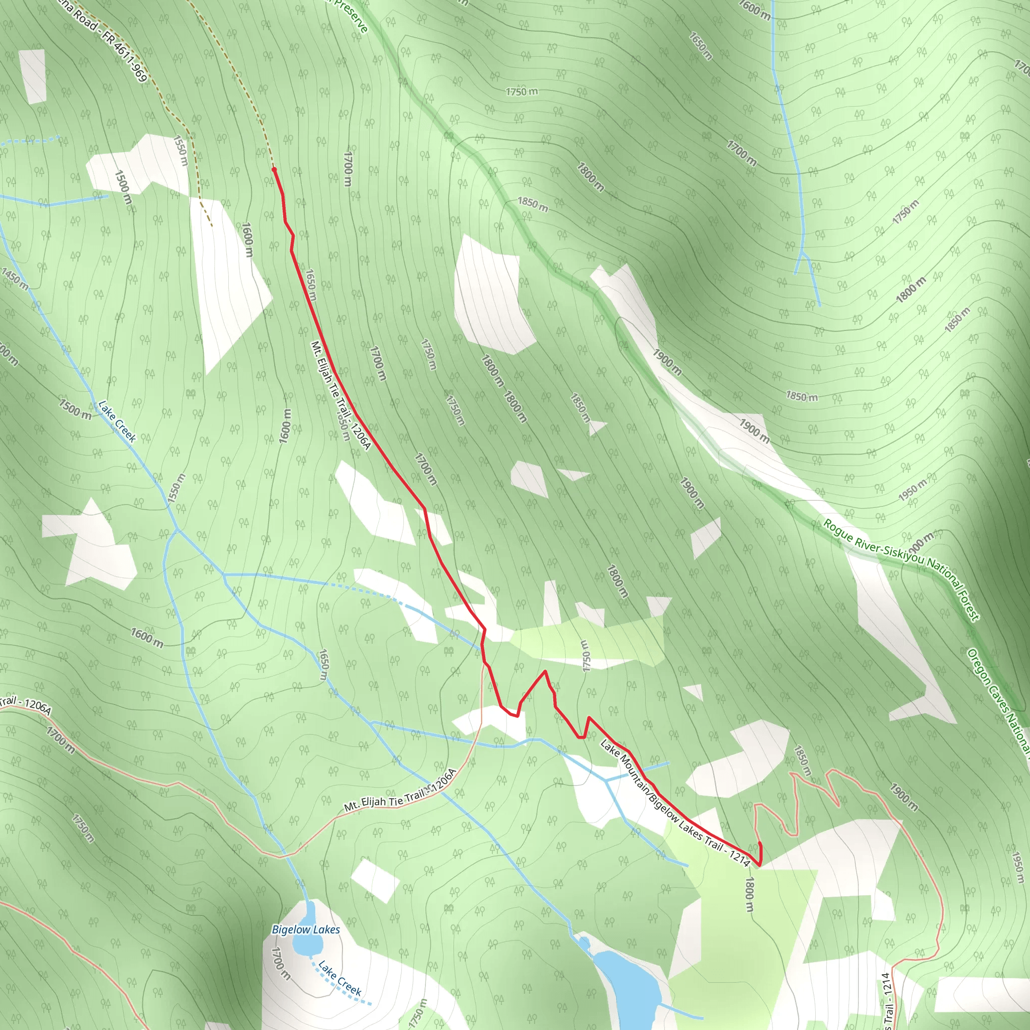Lake Mountain - Bigelow Lakes Trail mobile static map