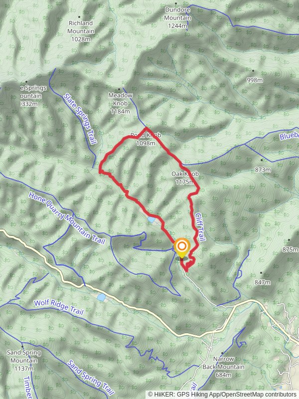 Hone Quarry, Pond Knob, Oak Knob and Cliff Loop Trail