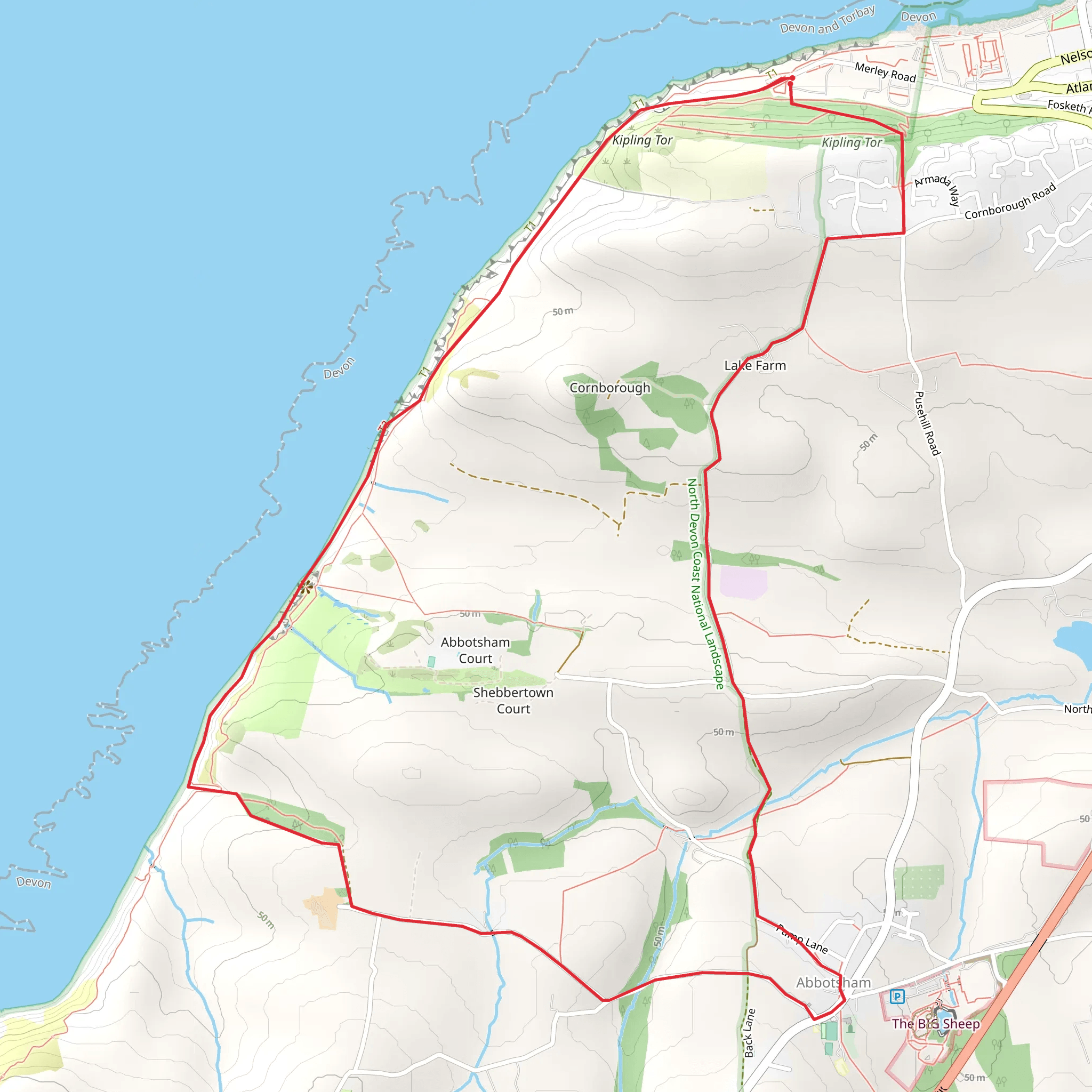 Abbotsham and Westward Ho Walk mobile static map