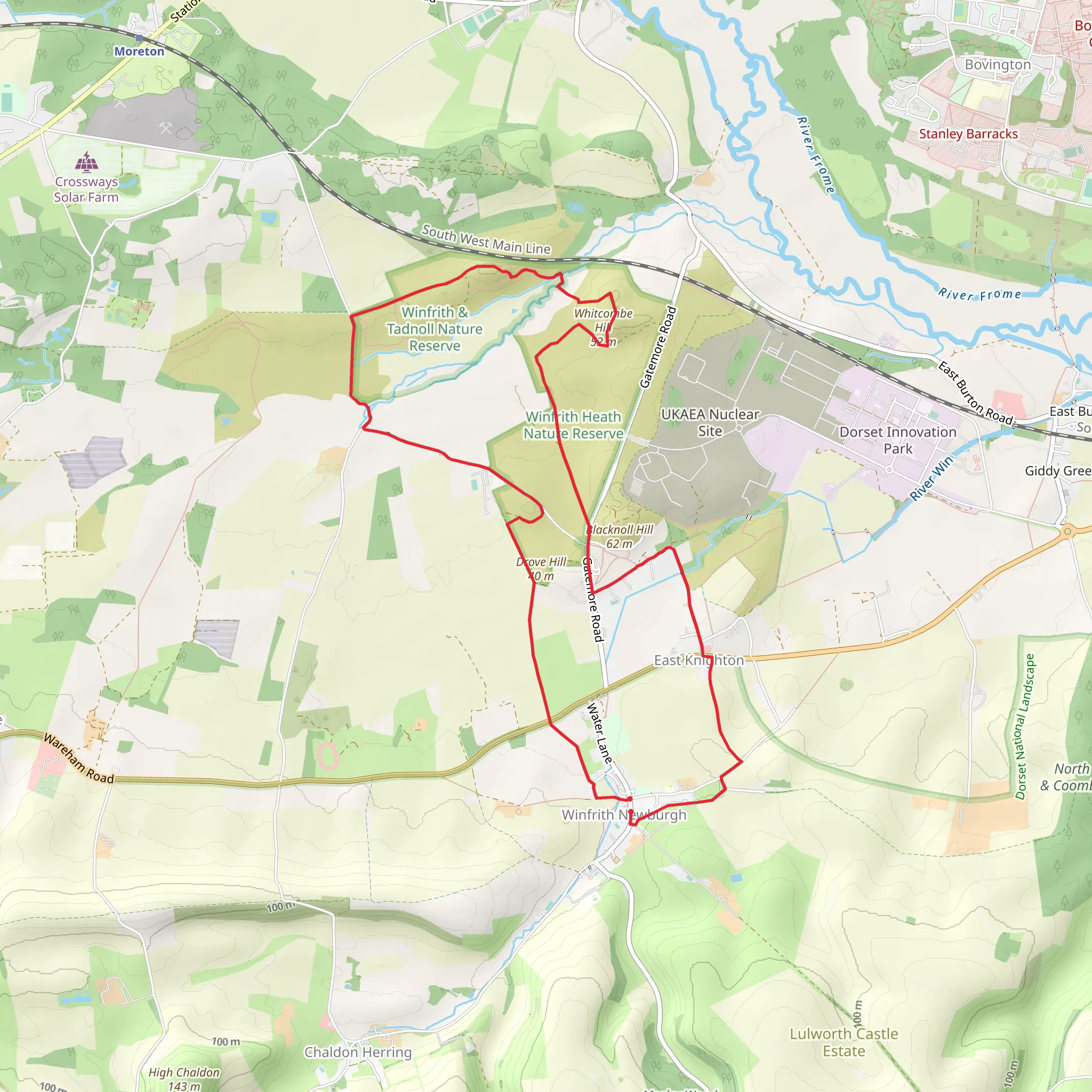 Winfrith Newburgh Loop mobile static map