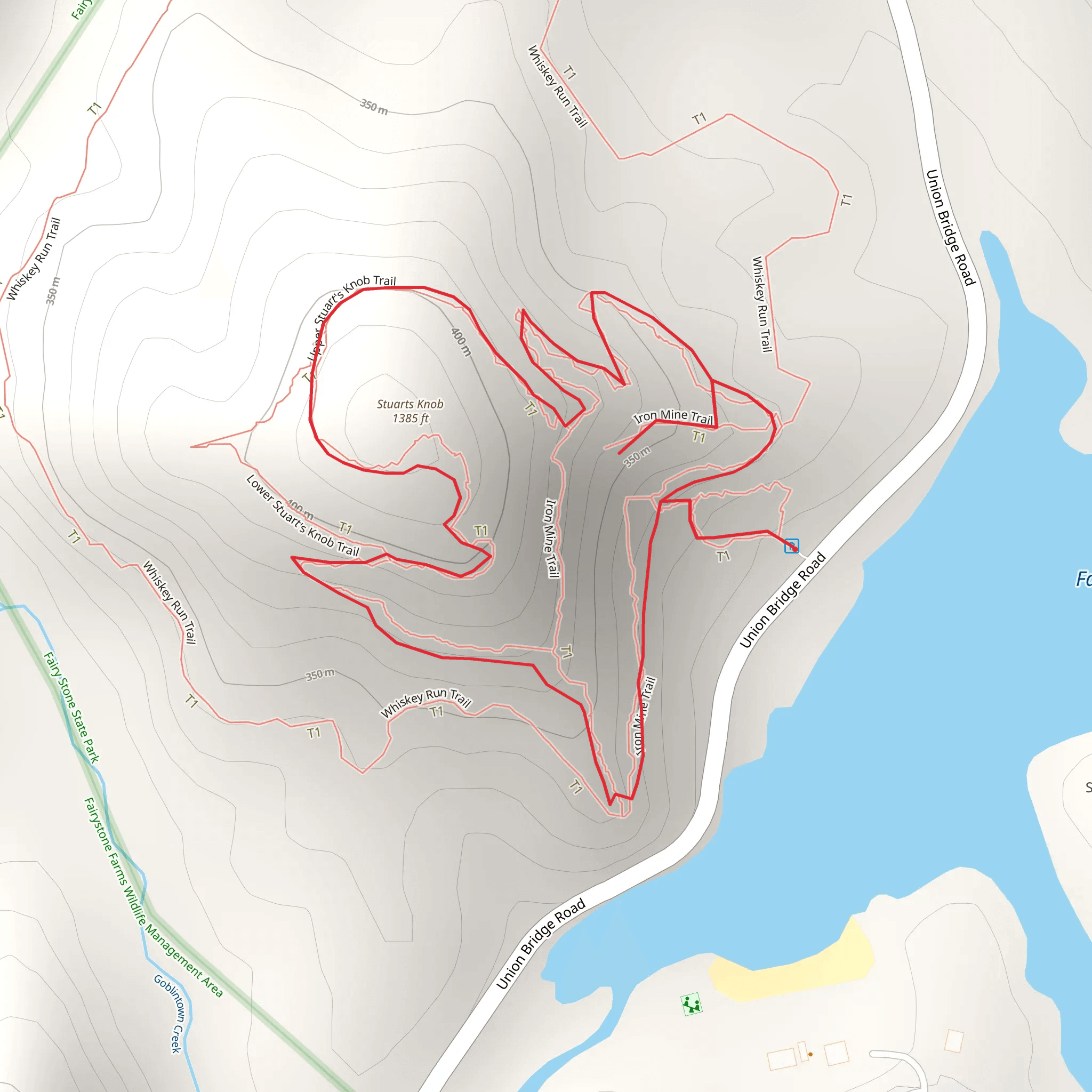 Iron Mine and Stuart's Knob Loop Trail mobile static map