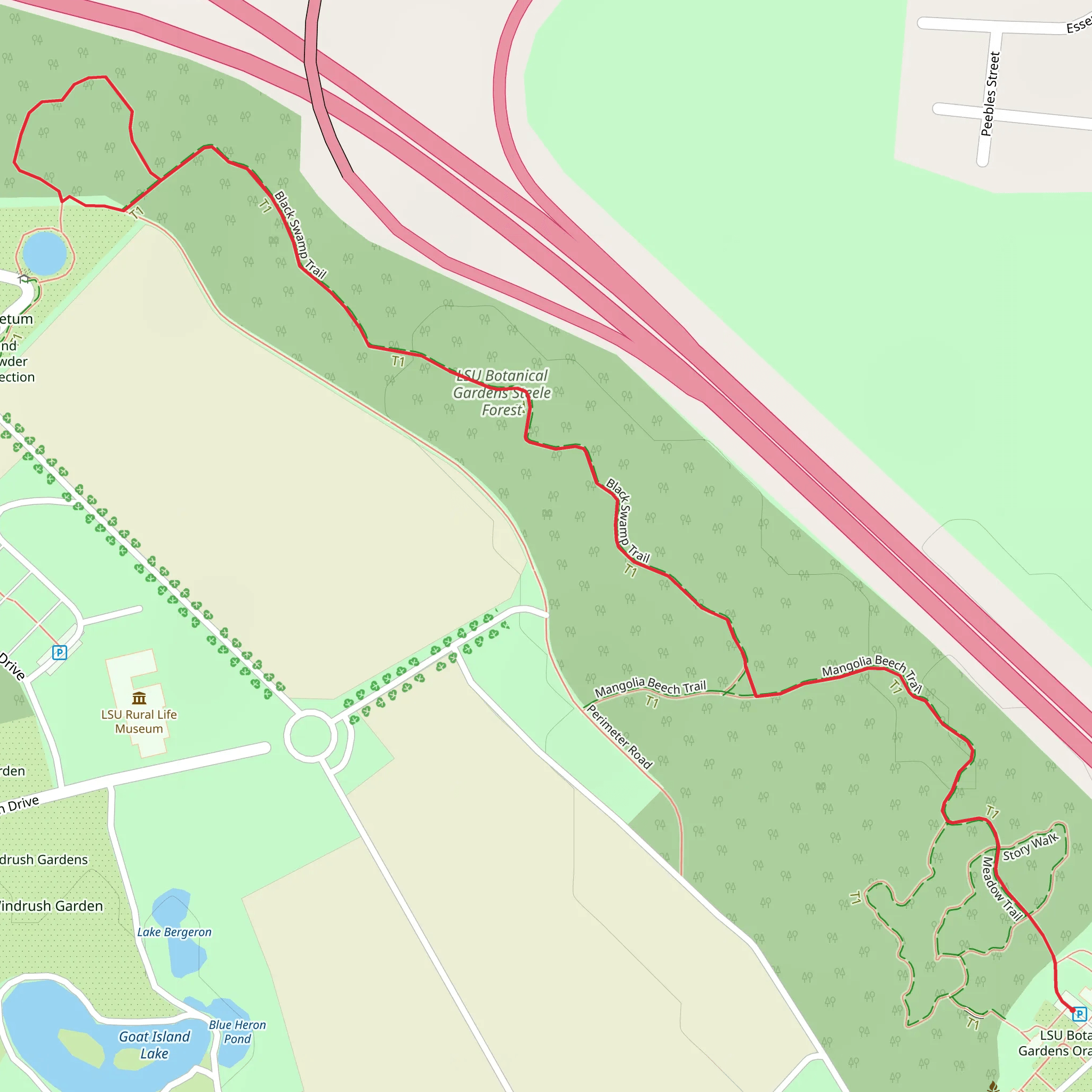 Mangolia Beech and Black Swamp Trail mobile static map