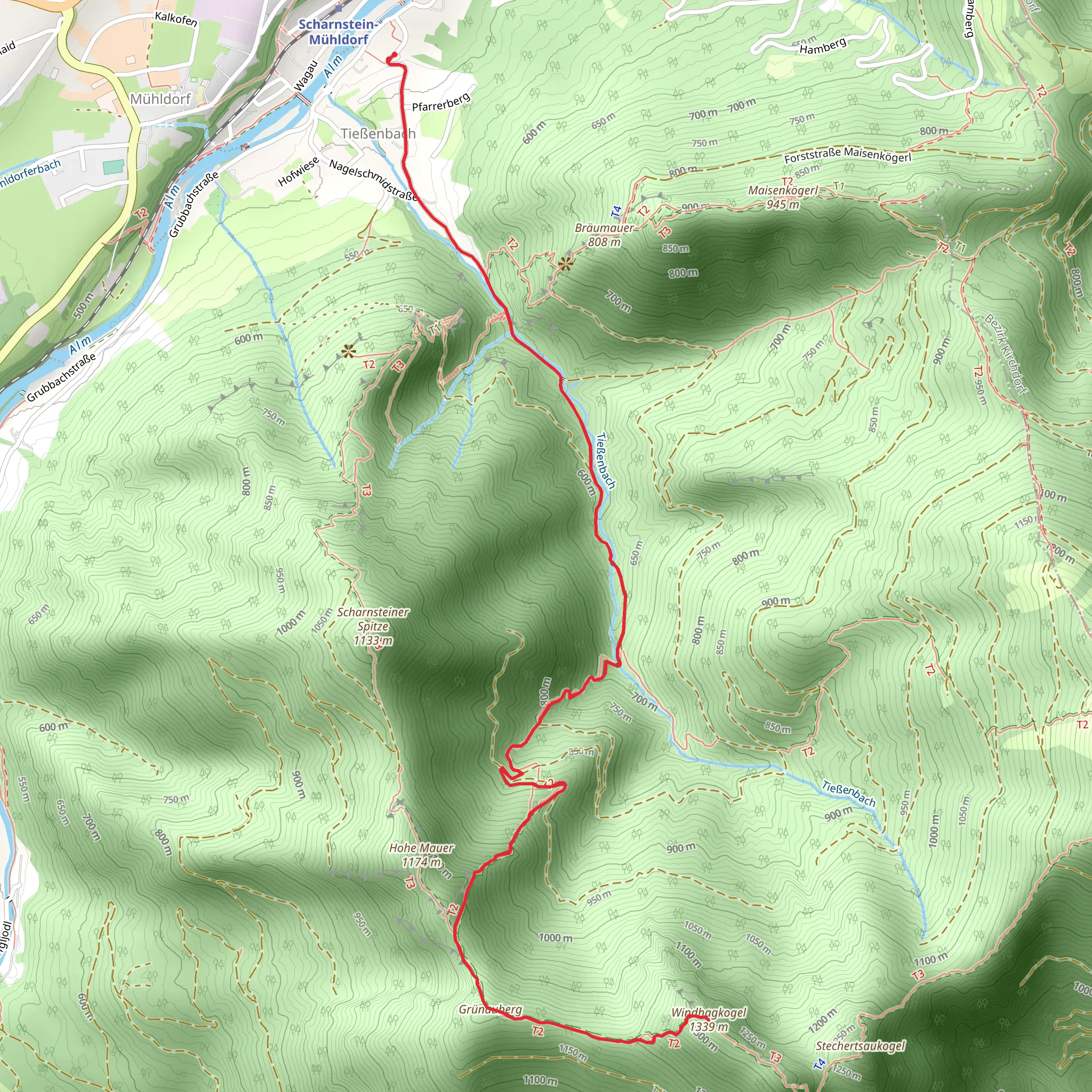 Windhagkogel Mountain mobile static map