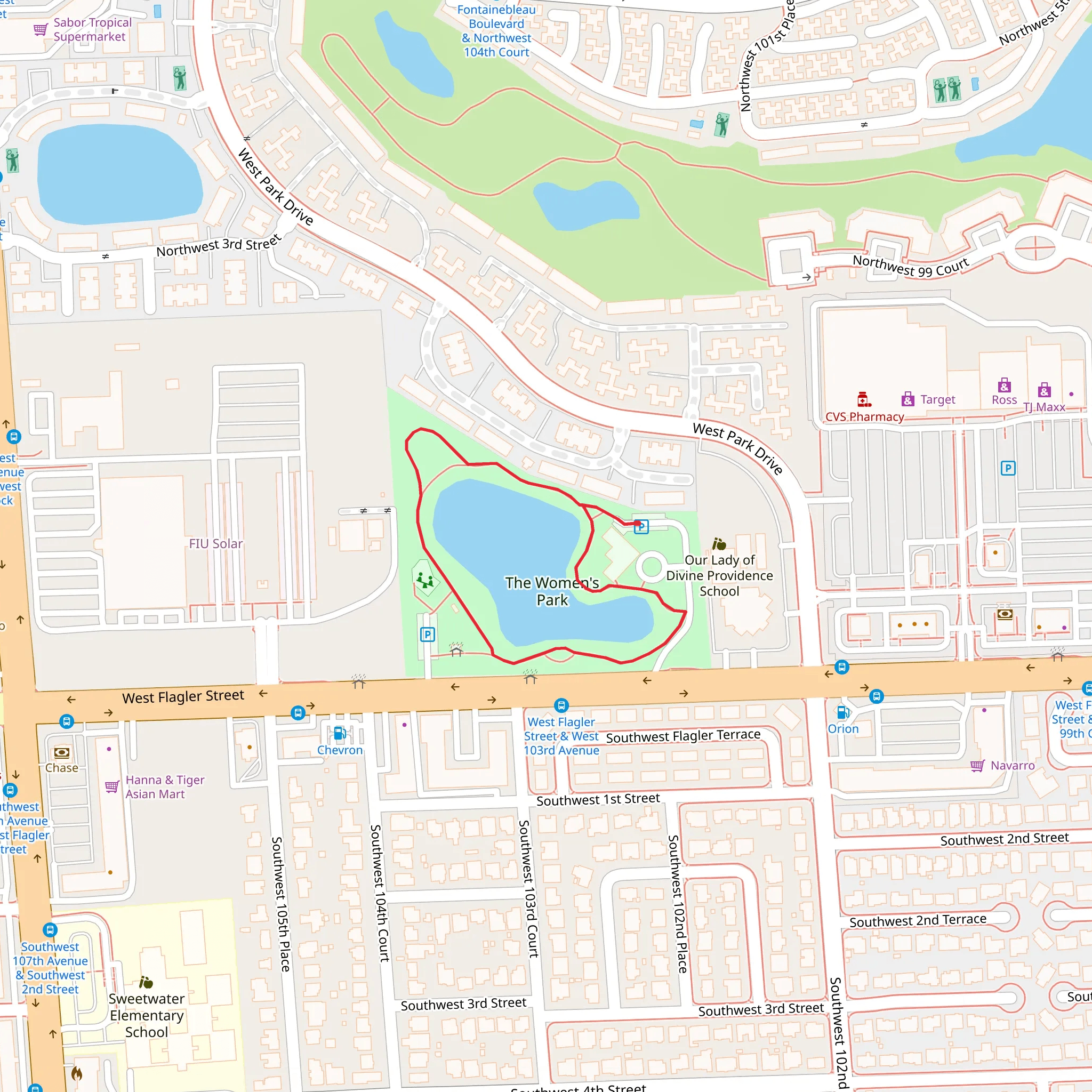 The Women's Park Loop mobile static map