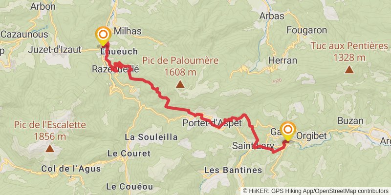 GR 78 - Sentier de Piémont stage 12 Map