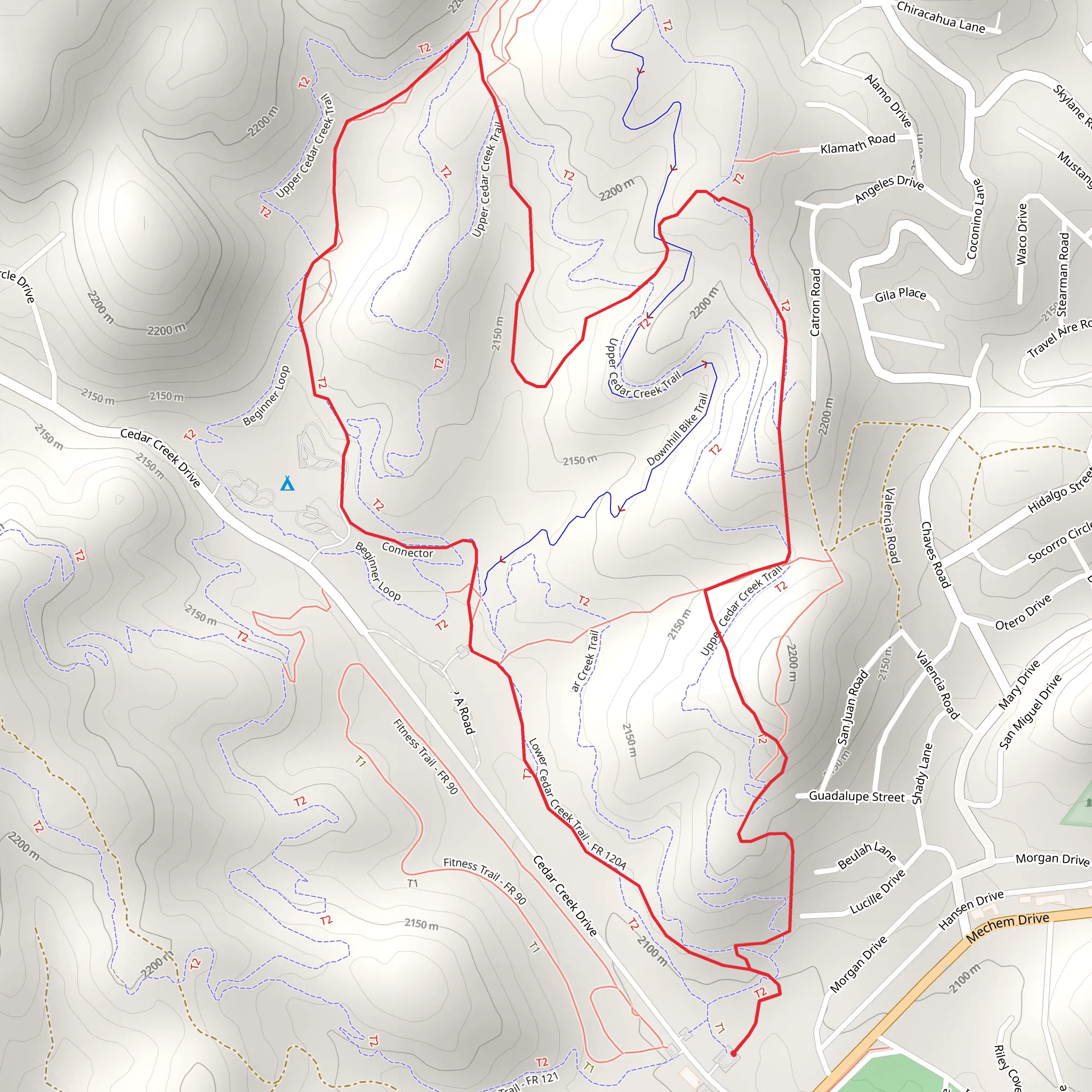 Cedar Creek Loop Trail mobile static map