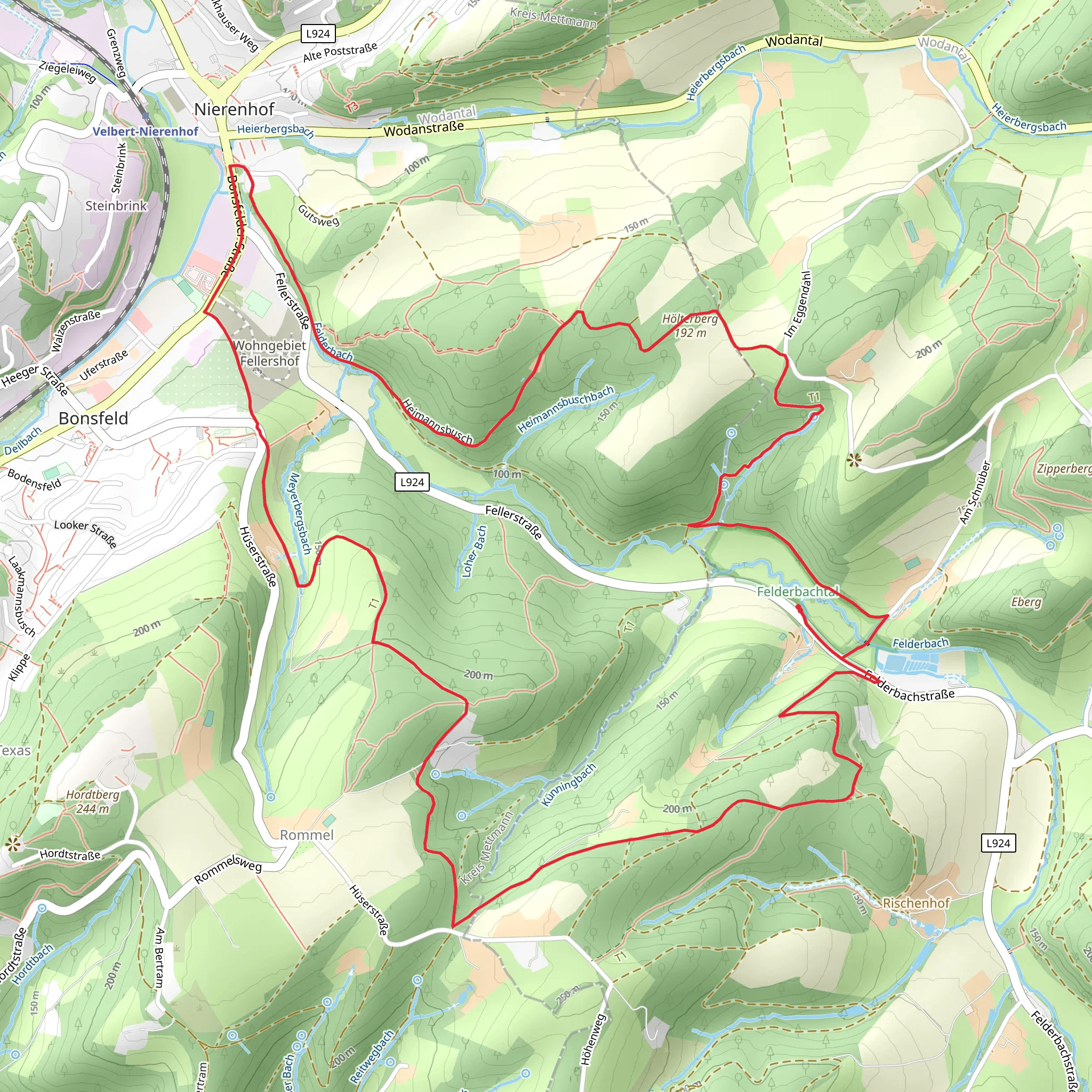 Hölterberg via Sandkuhle Rundweg and Am Kuenning Rundweg mobile static map