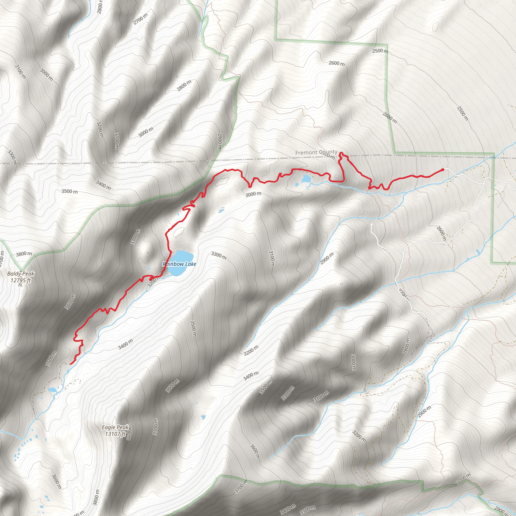 Balman Reservoir, Rainbow Lake and North Lake Creek Walk mobile static map