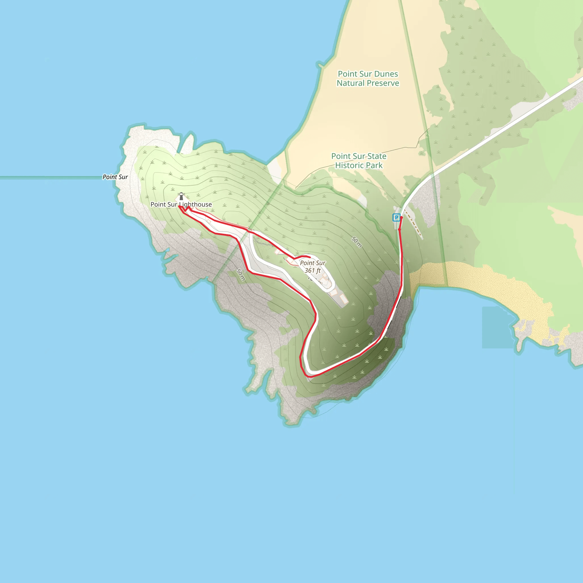 Point Sur Lighthouse mobile static map