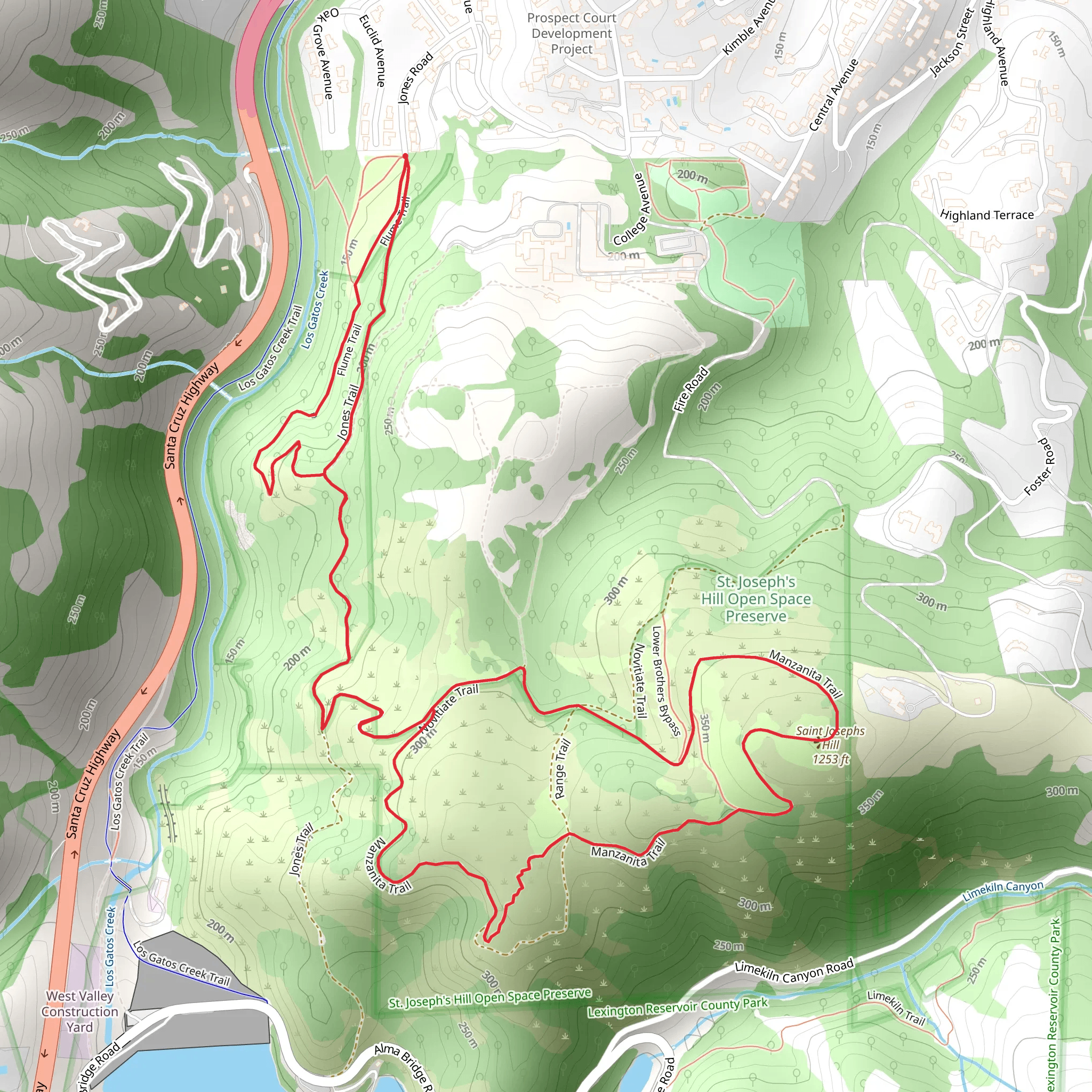 Saint Josephs Hill - Manzanita Loop Trail mobile static map