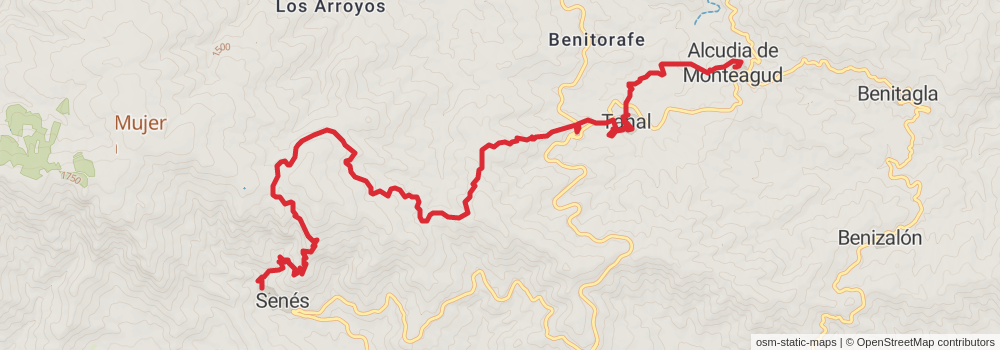 GR 244 Sendero de los Pueblos del Interior - Andalucía stage 2 Map