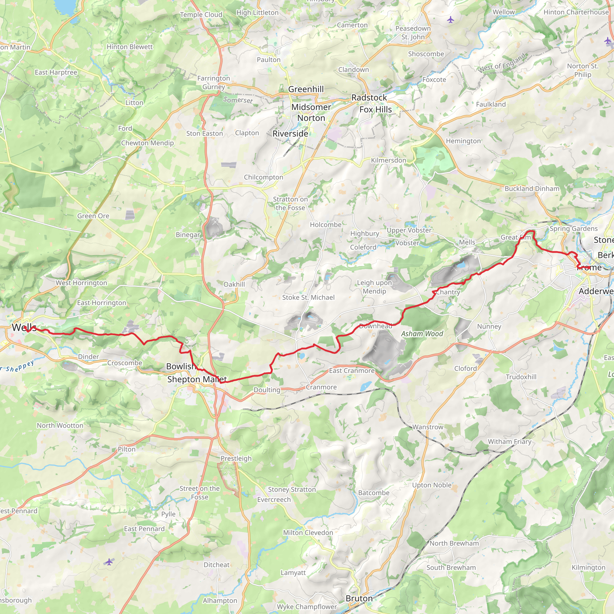 East Mendip Way mobile static map