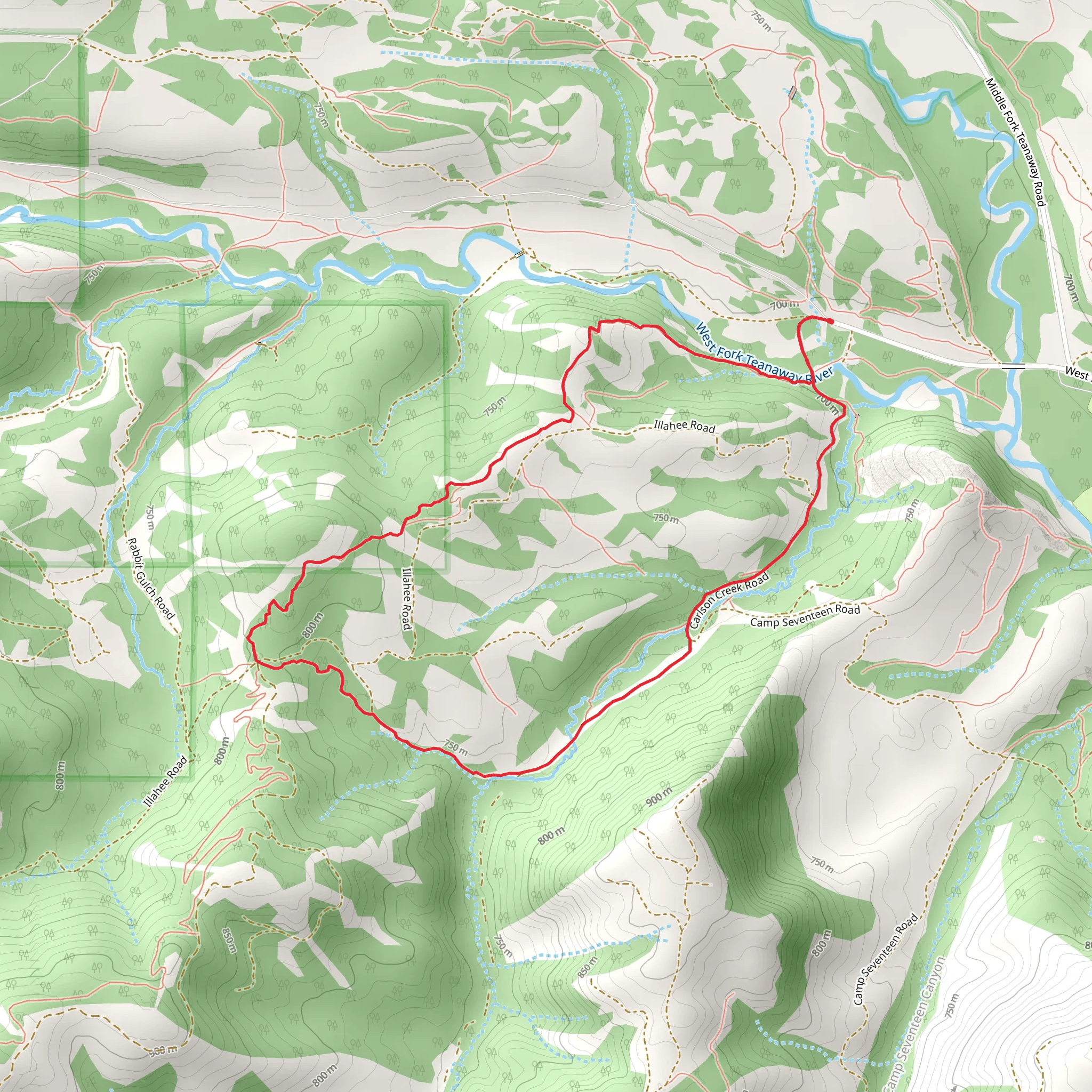 BST and Carlson Creek Loop mobile static map