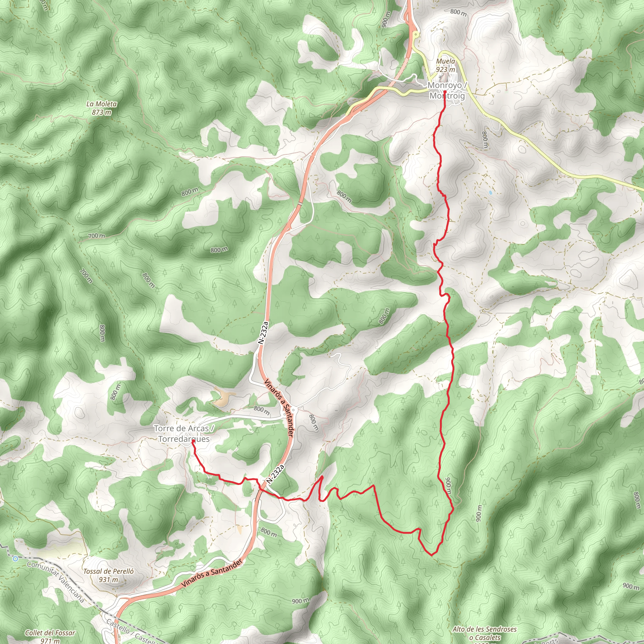 Monroyo - Torre de Arcas PR TE 170b mobile static map