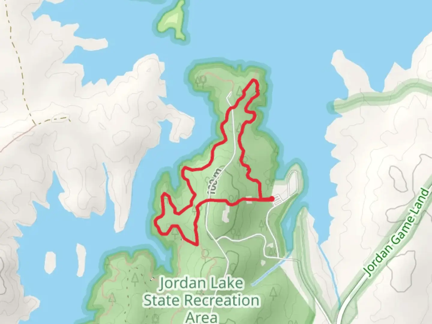 An image depicting the trail Blue Route Loop - New Hope Creek and its surrounding area.