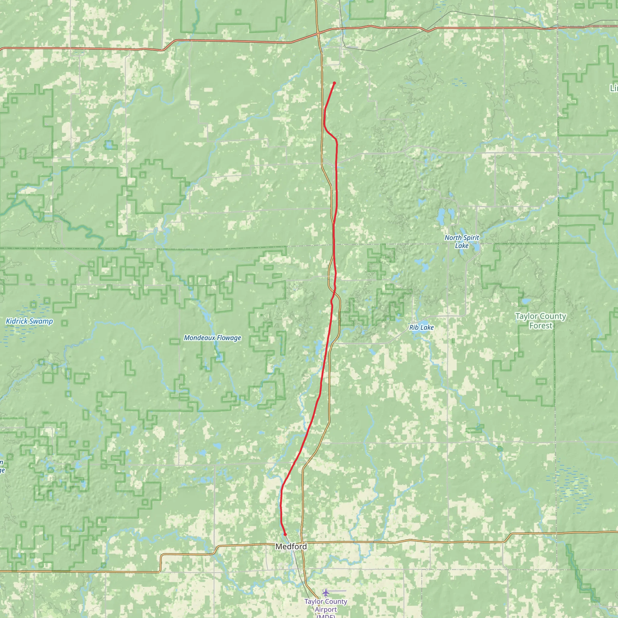 Pine Line Trail mobile static map