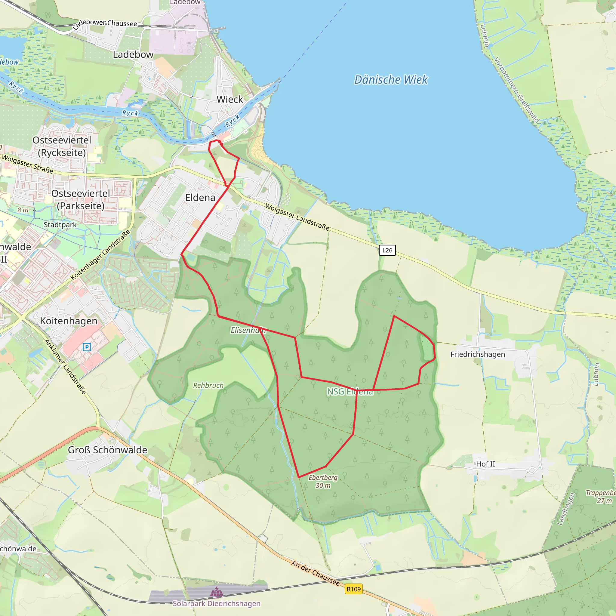 Hanseatenweg and Elisenhain Loop mobile static map