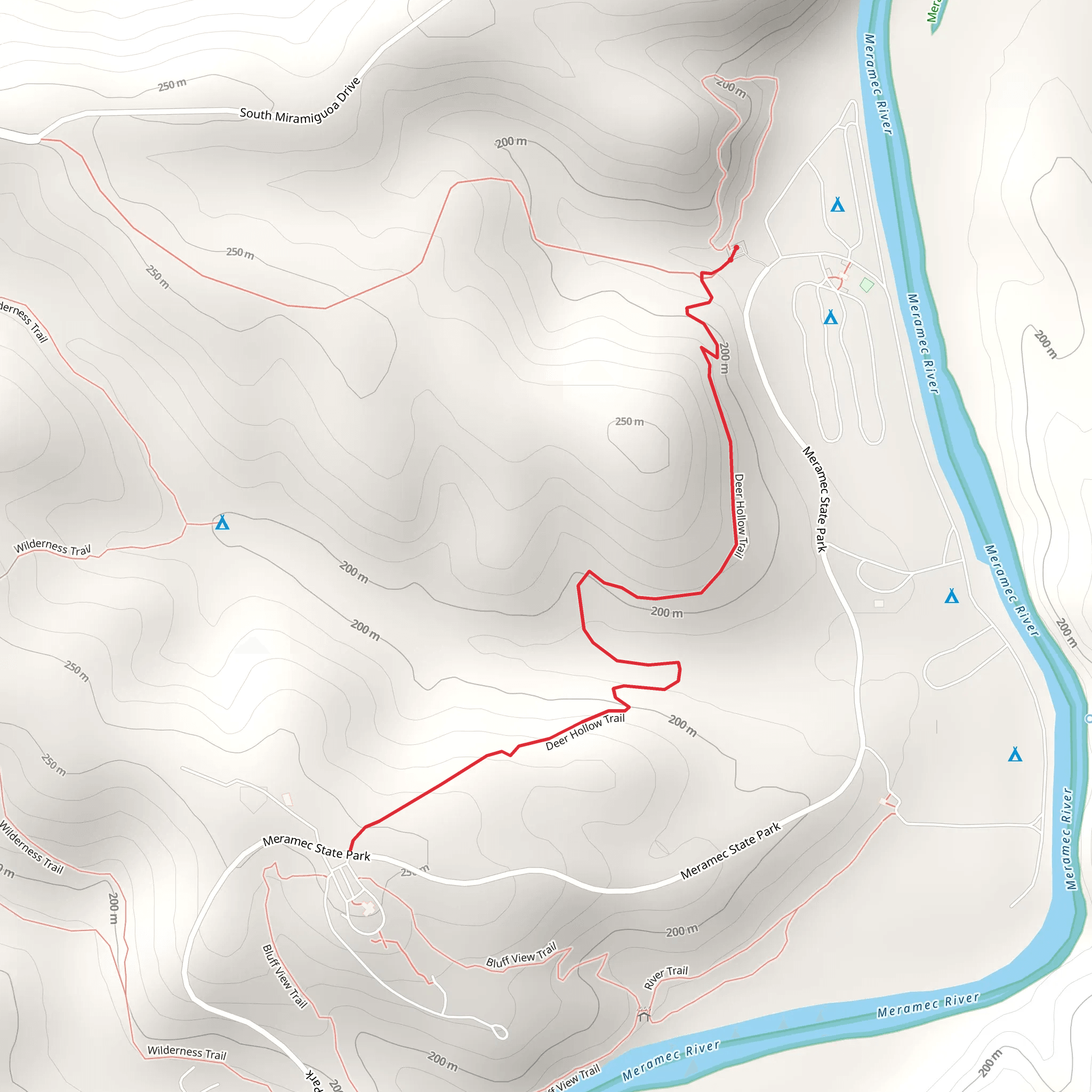 Deer Hollow Trail mobile static map
