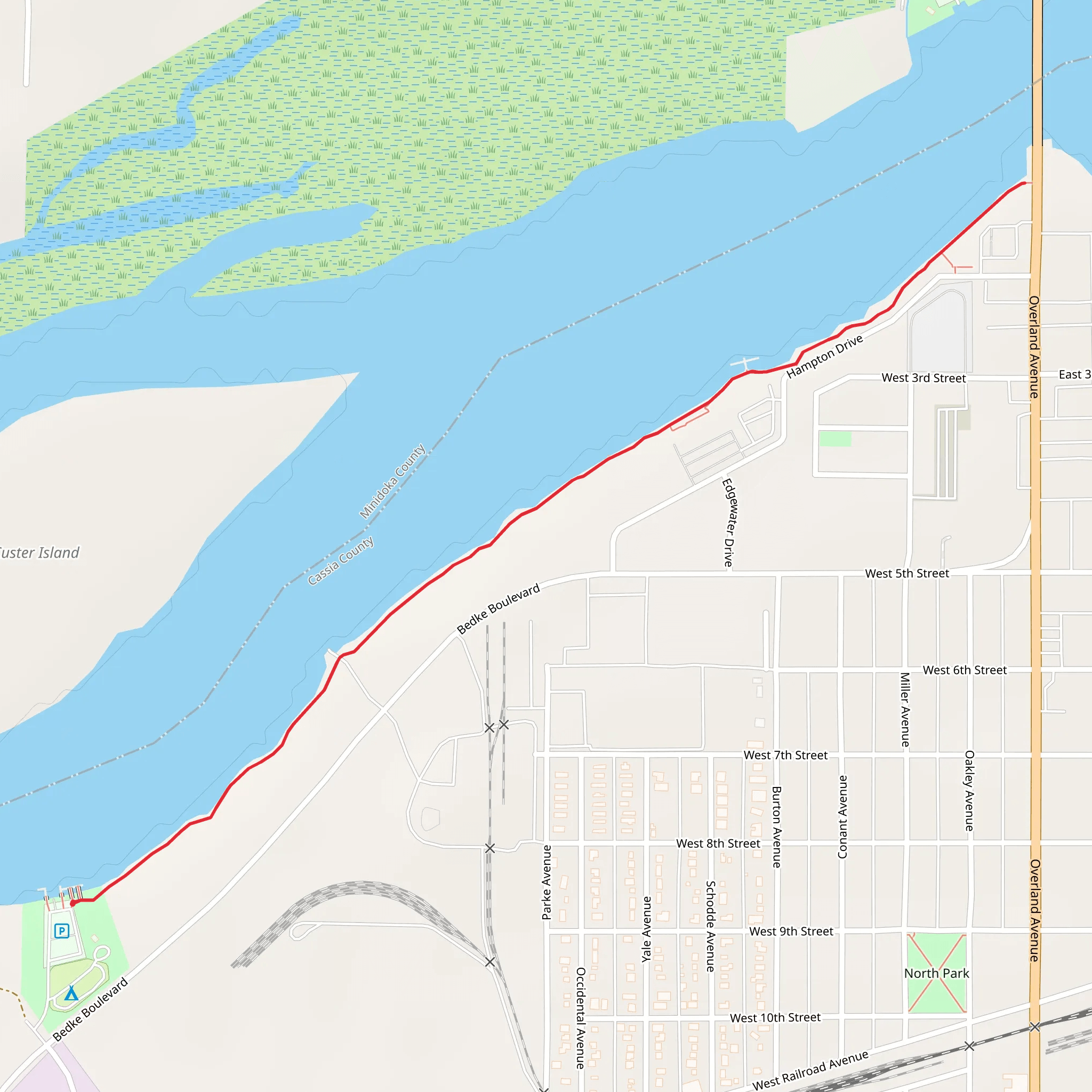 Snake River Out and Back mobile static map