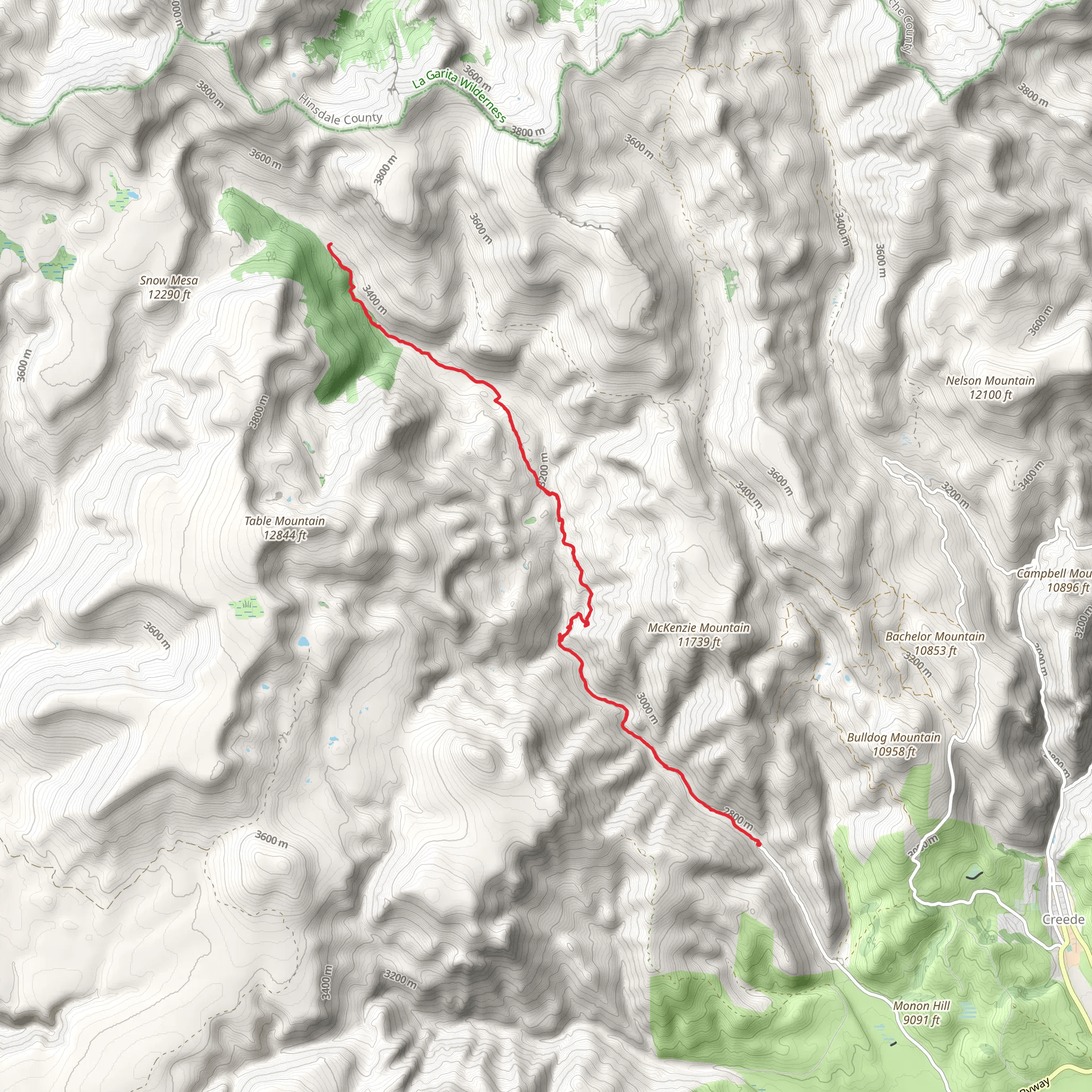 Miners Creek Trail mobile static map