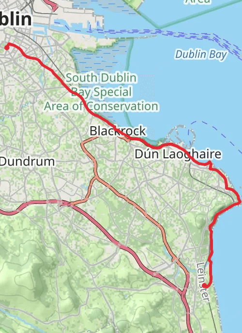 Shankill to St Stephen's green mobile static map