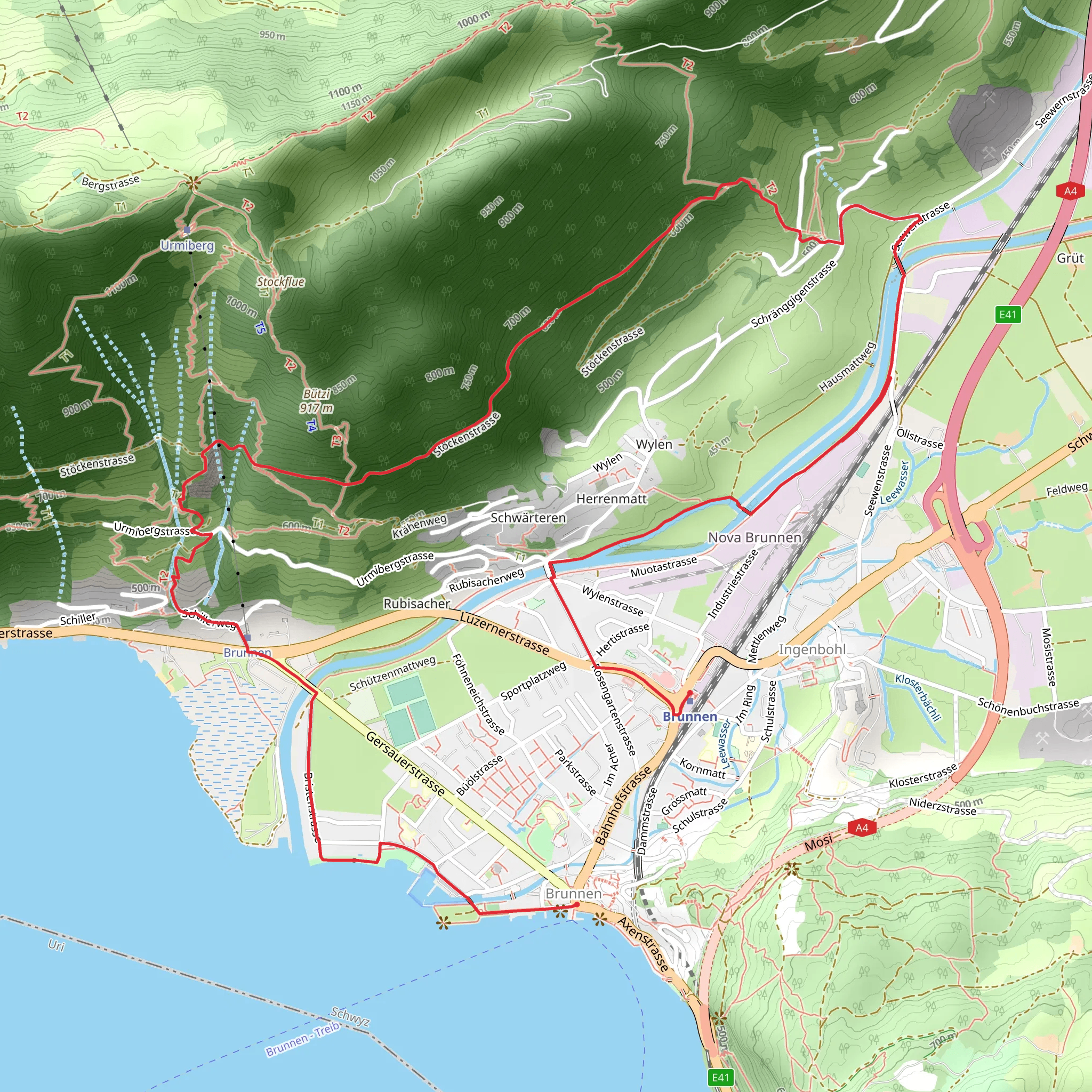 Urmibergwanderweg mobile static map