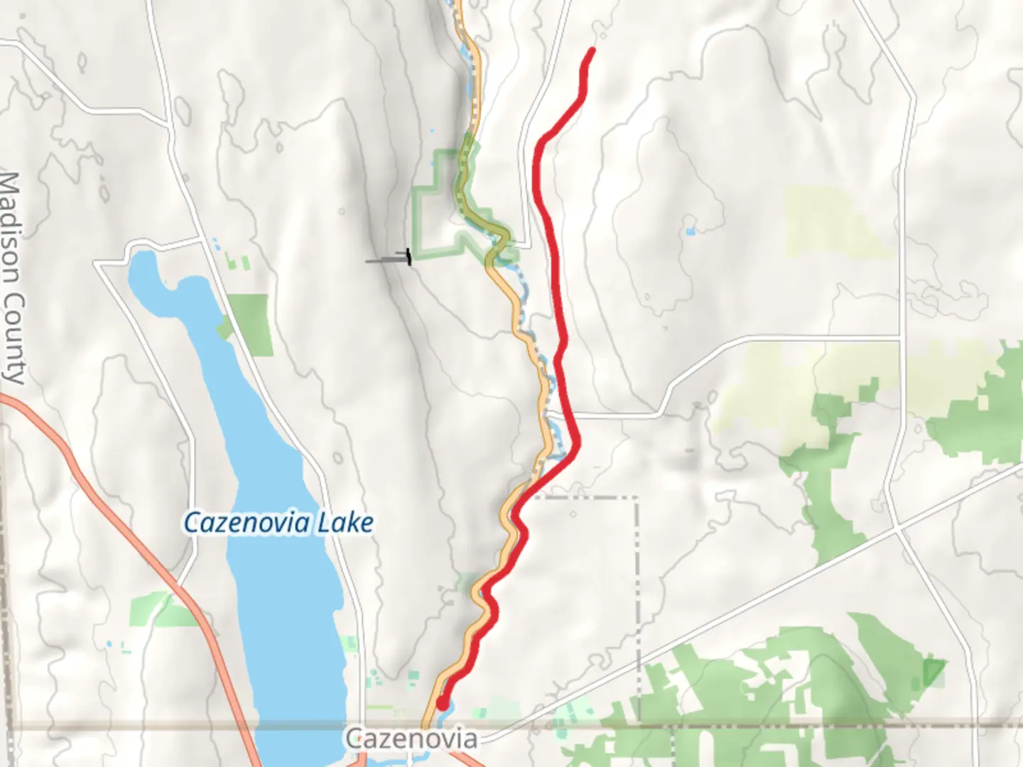 An image depicting the trail Chittenango Falls via Link Trail and its surrounding area.