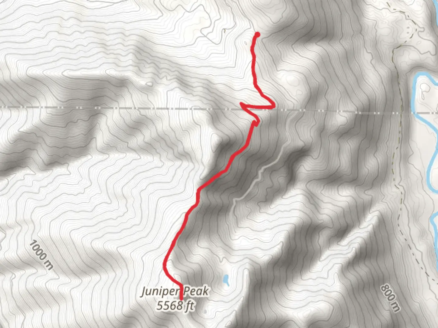 An image depicting the trail Juniper Peak via Juniper Ridge Trail and its surrounding area.