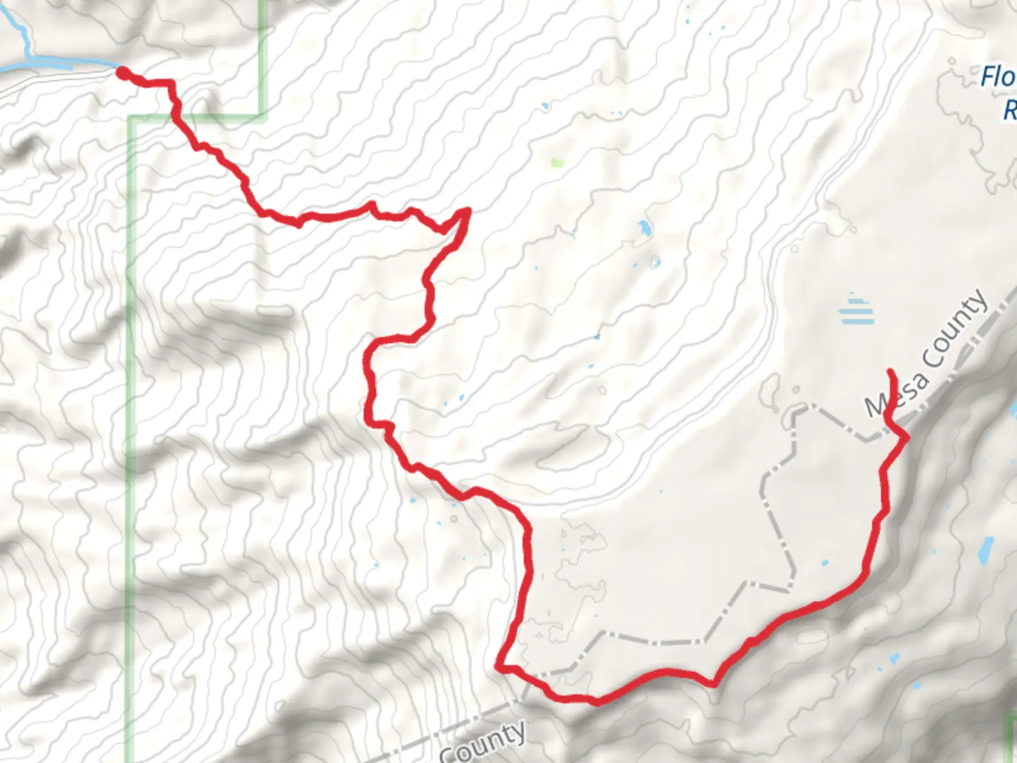 An image depicting the trail Chambers Reservoir via Spring Camp Trail and its surrounding area.