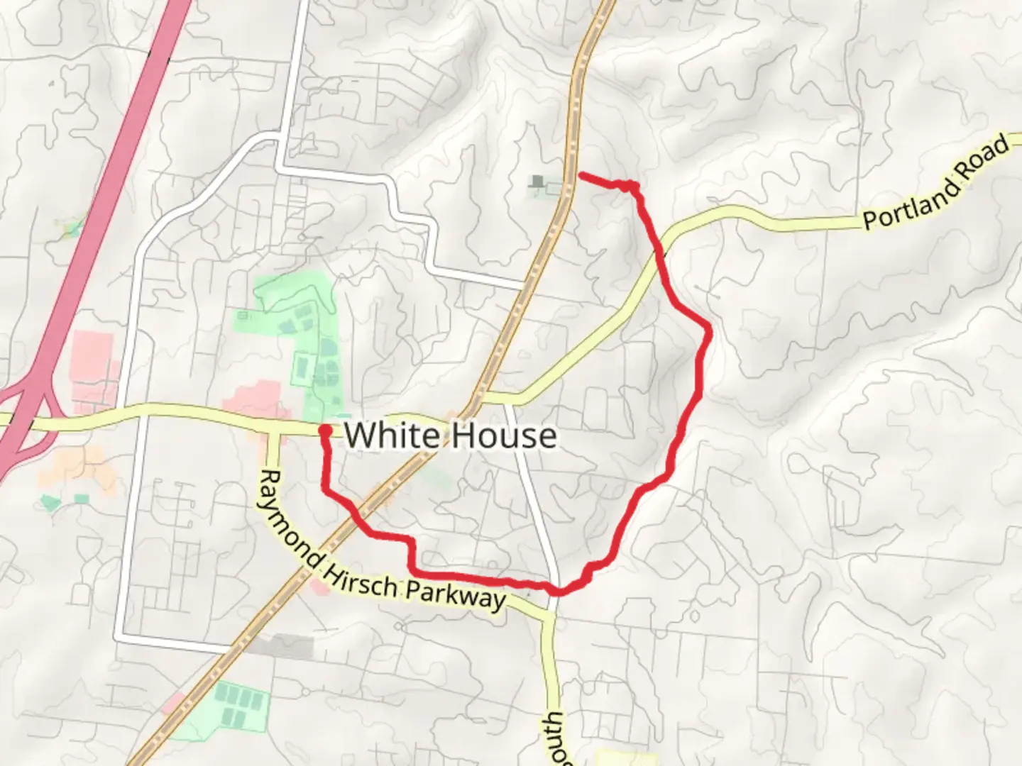 An image depicting the trail White House Greenway and its surrounding area.