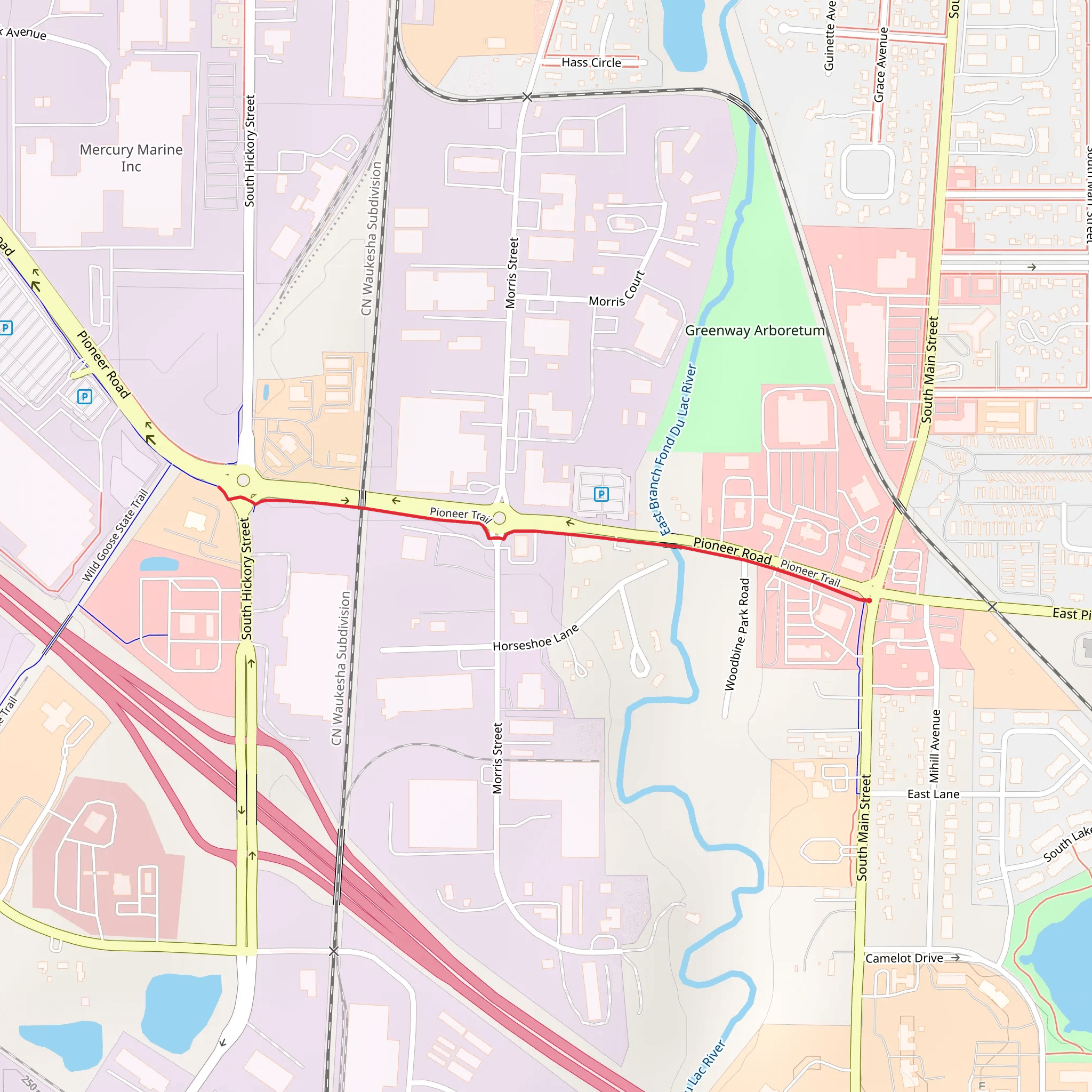 Pioneer Trail mobile static map