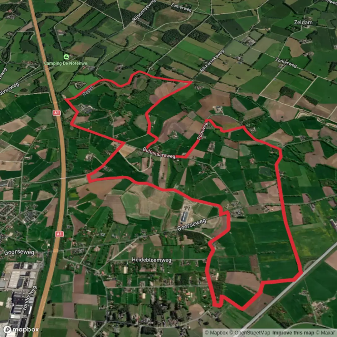 An image depicting the trail Reggepad and Breddendijk Loop and its surrounding area.
