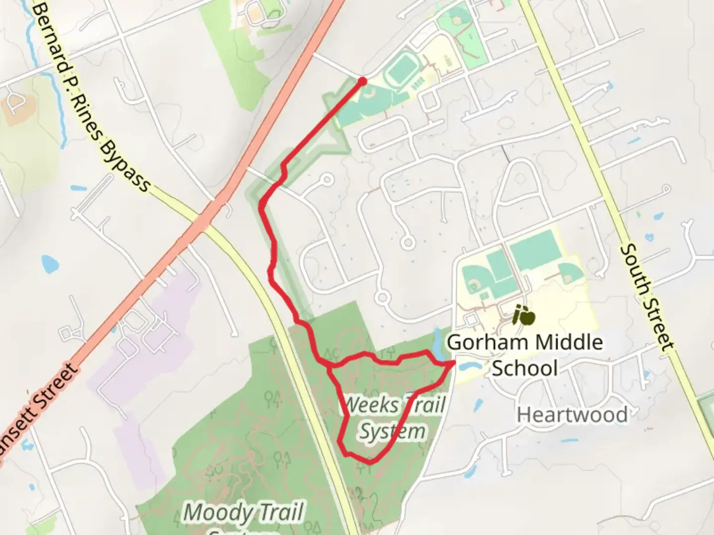 An image depicting the trail Squirrel Love Loop and its surrounding area.