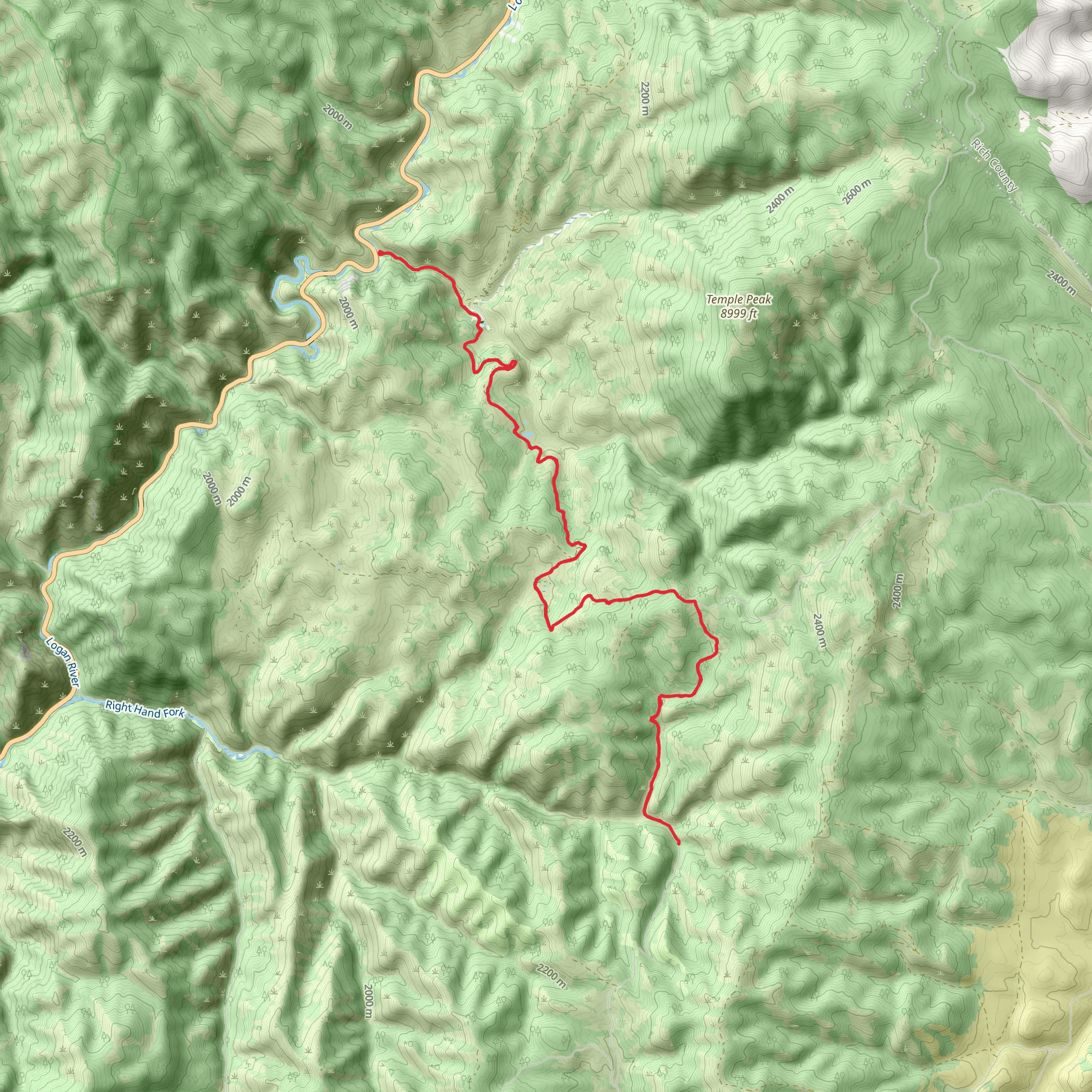 Temple Fork and Long Hollow mobile static map