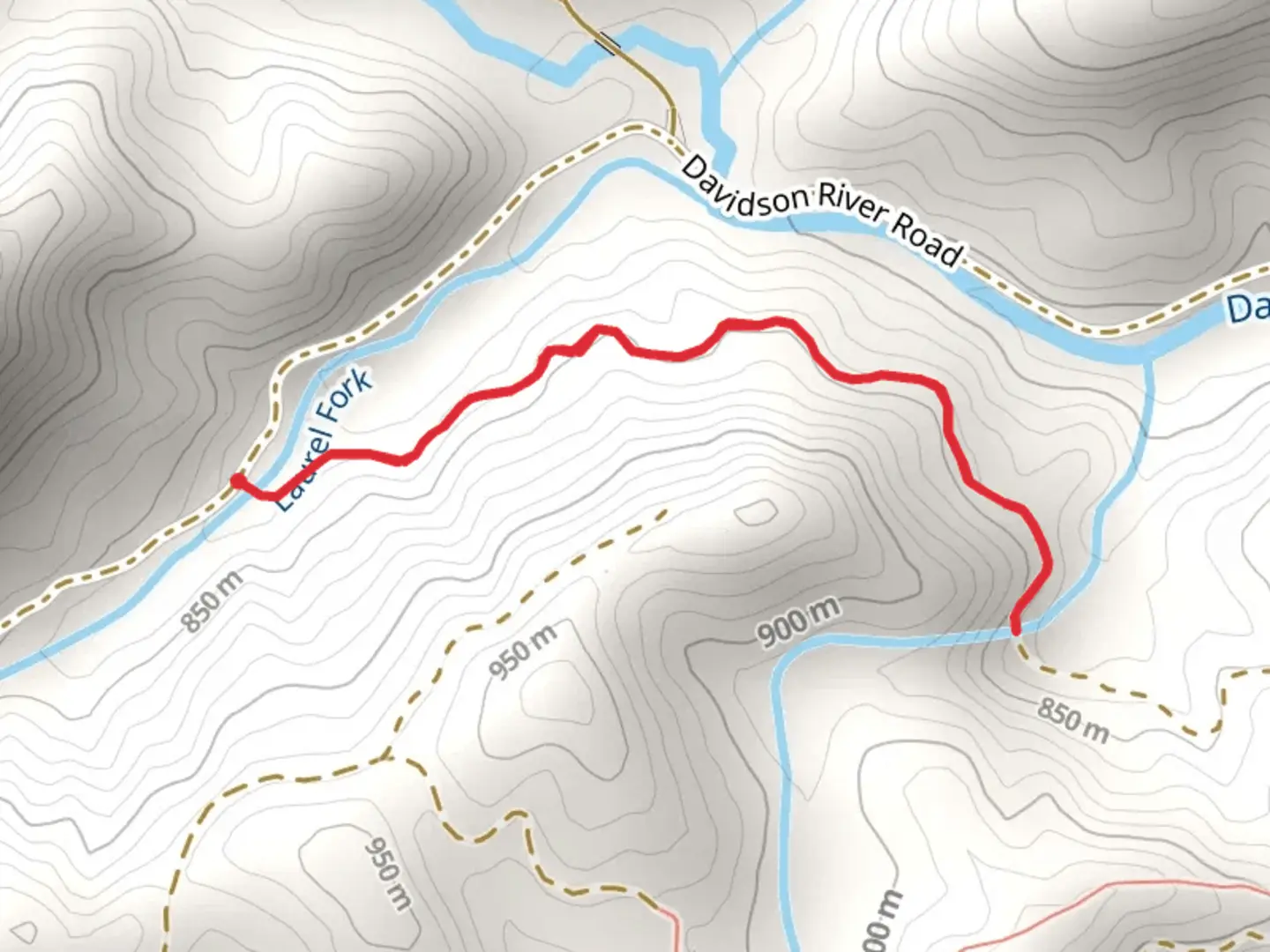 An image depicting the trail Searcy Creek Road and its surrounding area.