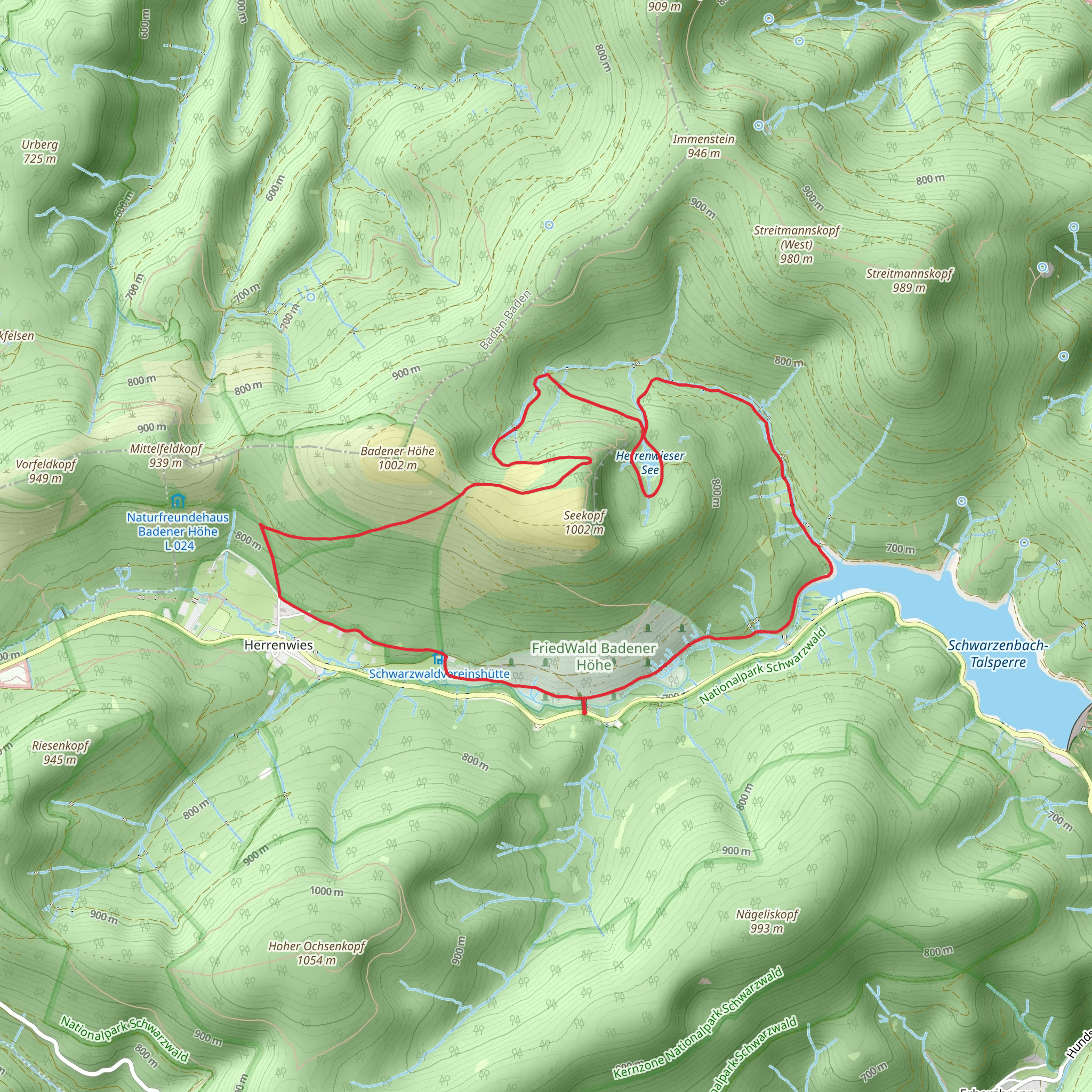 Schwarzenbach-Talsperre, Herrenwieser See and Heidenberg Loop mobile static map