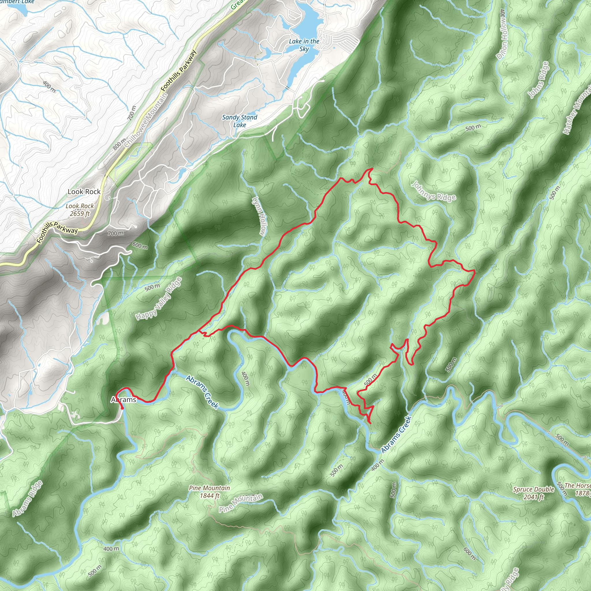 Little Bottoms and Cooper Road Loop Trail mobile static map