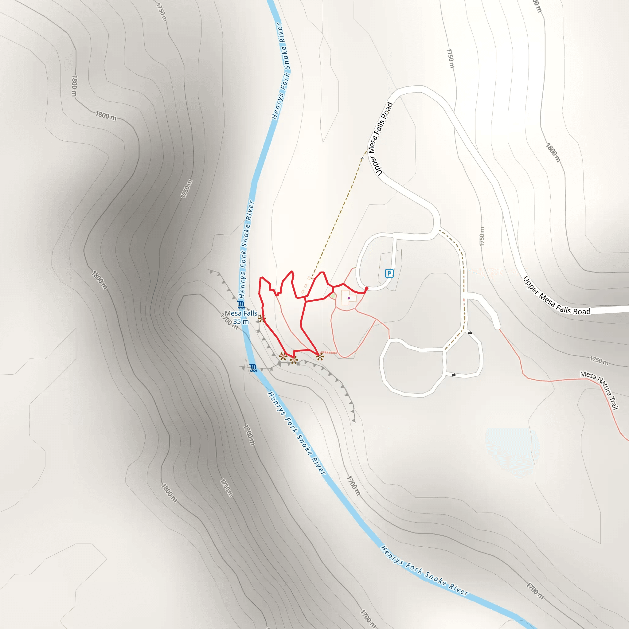 Upper Mesa Falls Road Loop mobile static map