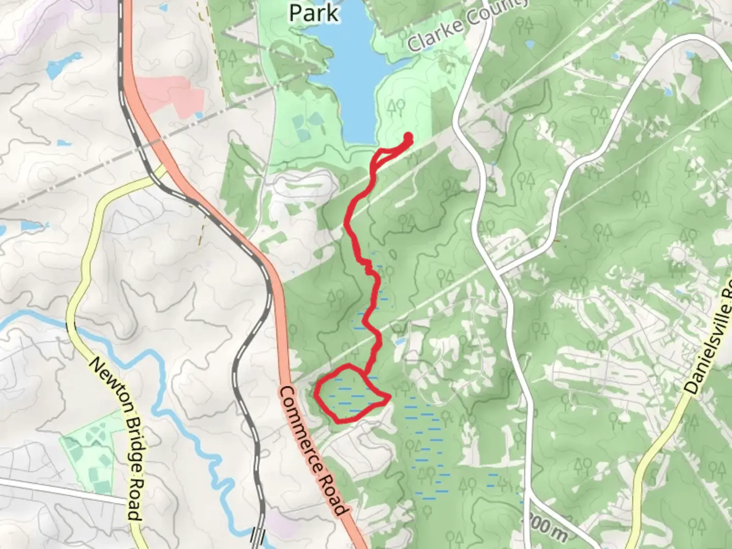 An image depicting the trail Cook's Loop via Sandy Creek and its surrounding area.