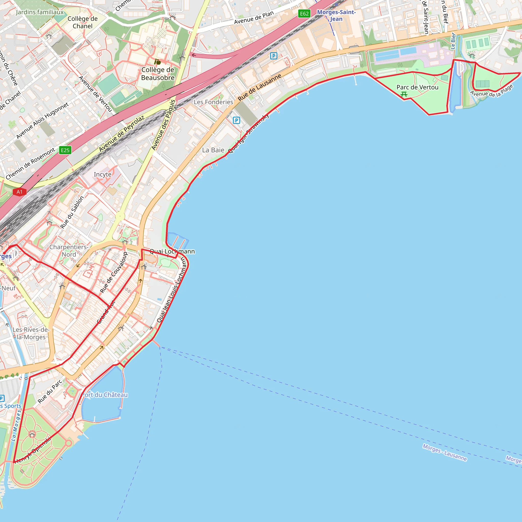 Morges Coastal Walk mobile static map