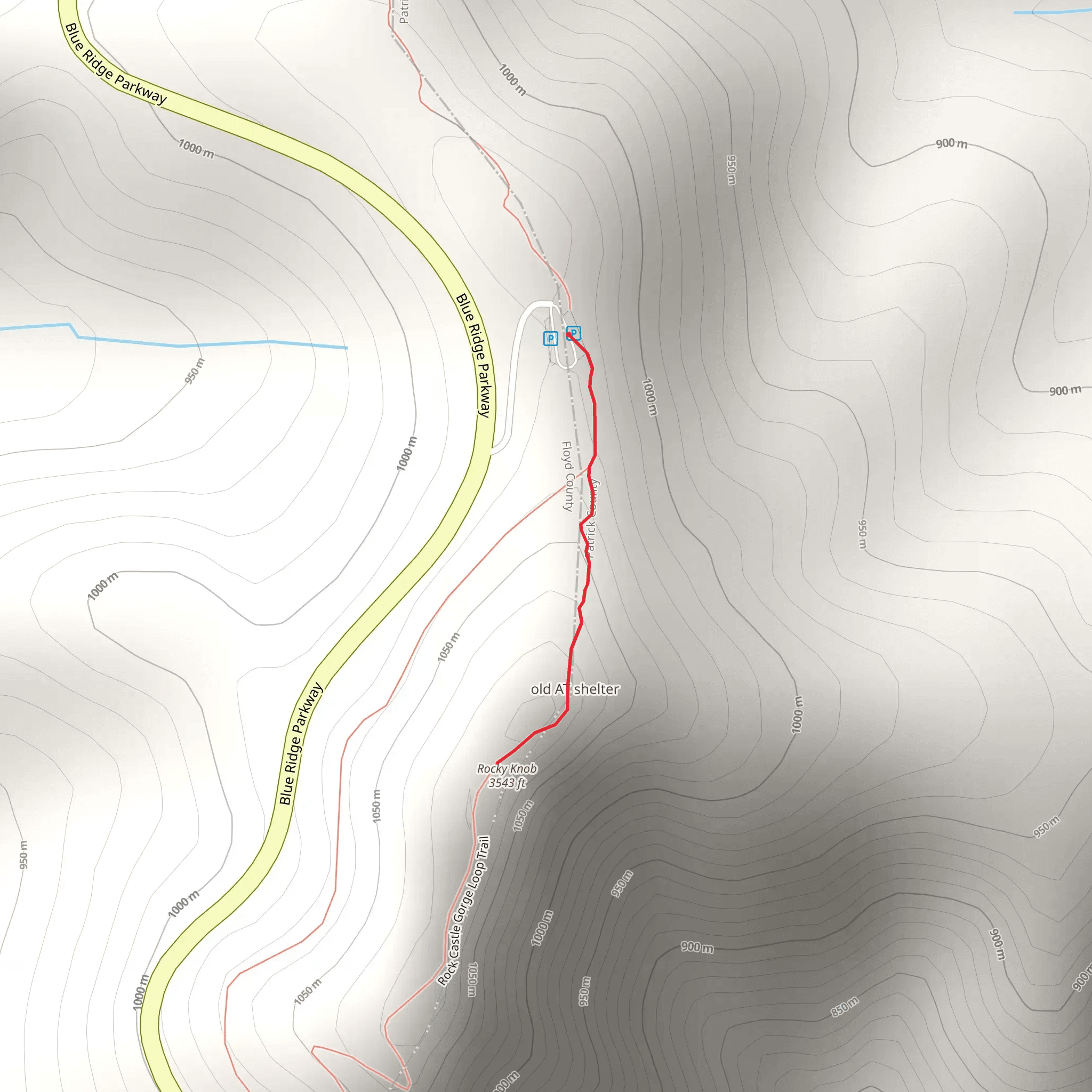 Rocky Knob via Rock Castle Gorge Loop Trail mobile static map