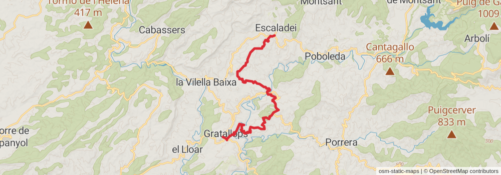 GR 174 Sendero del Priorat stage 3 Map