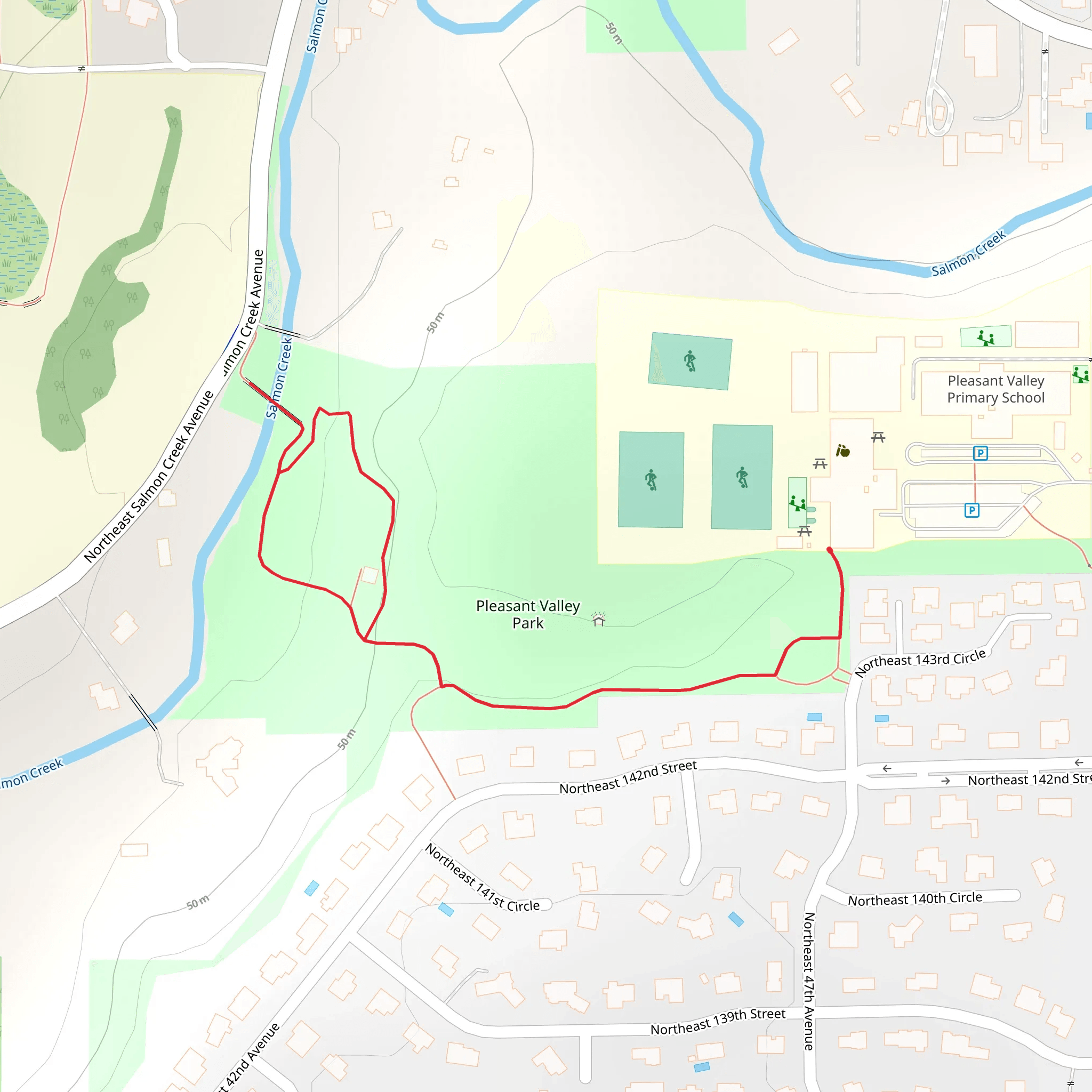 Pleasant Valley Park Loop mobile static map