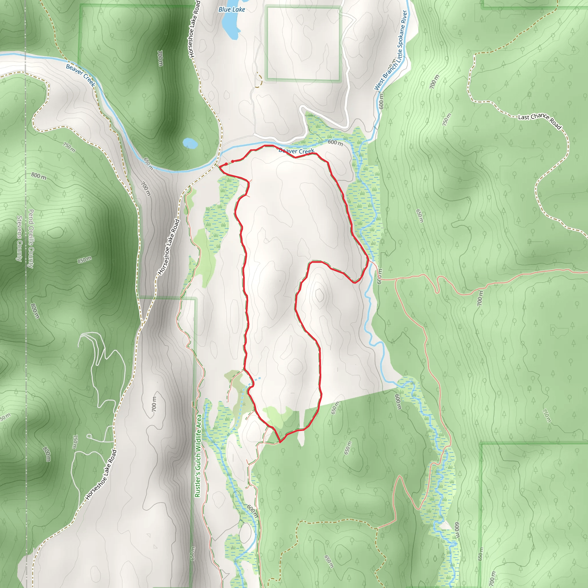 Beaver Creek Long Loop mobile static map