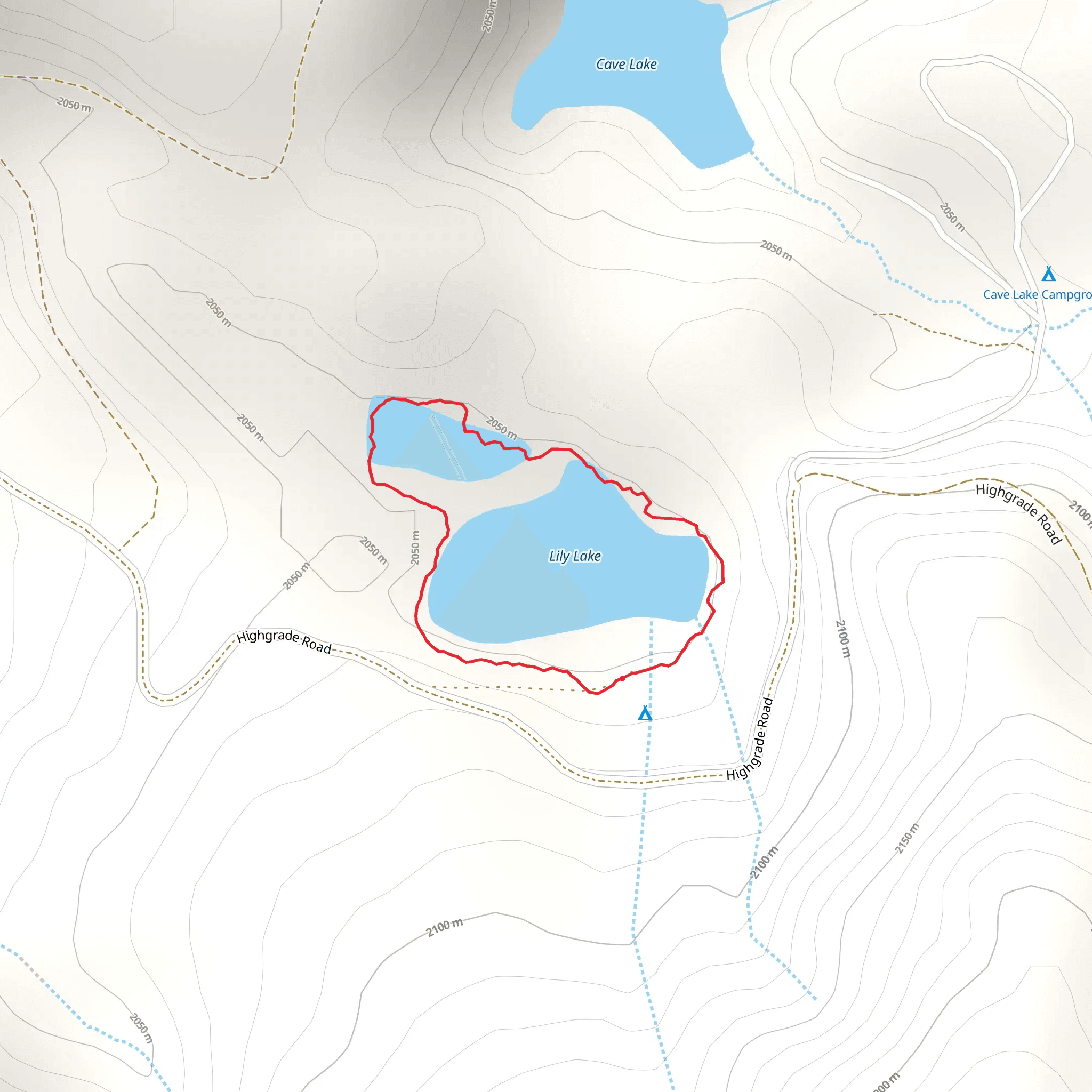 Lily Lake Loop Trail mobile static map