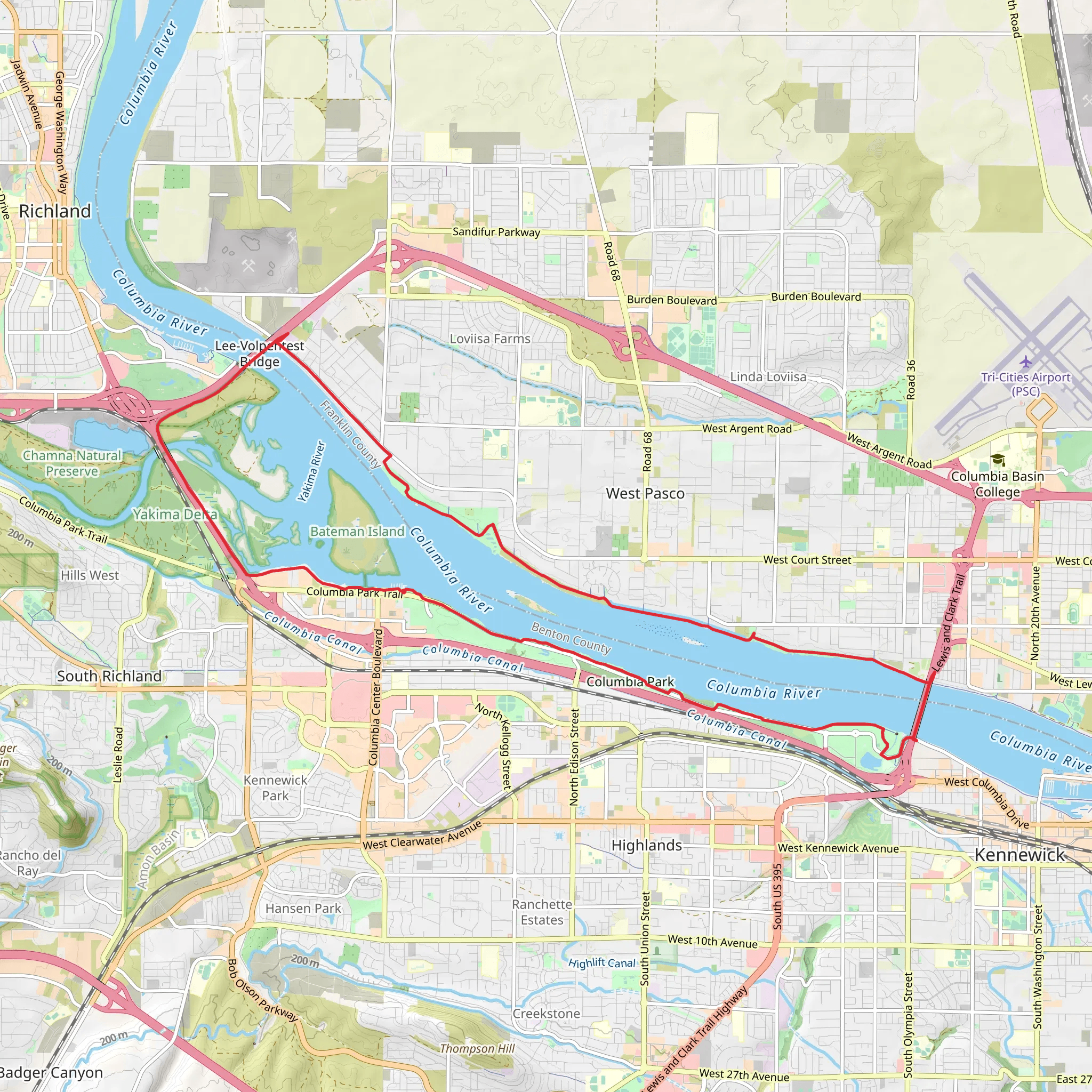 Sacajawea Heritage Trail Loop mobile static map